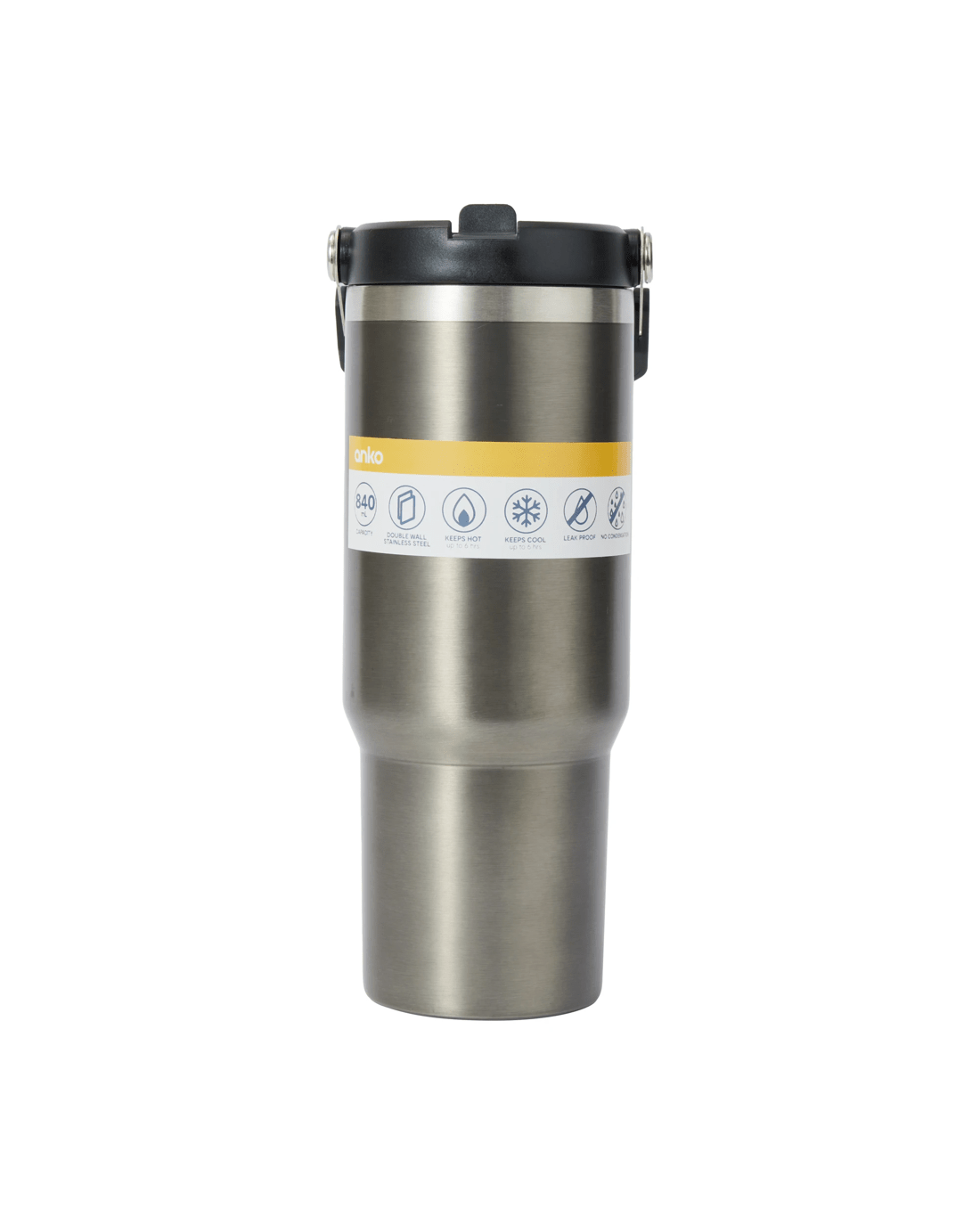 6 840ml Gunmetal Tumbler with Top Handle, 6 of 6