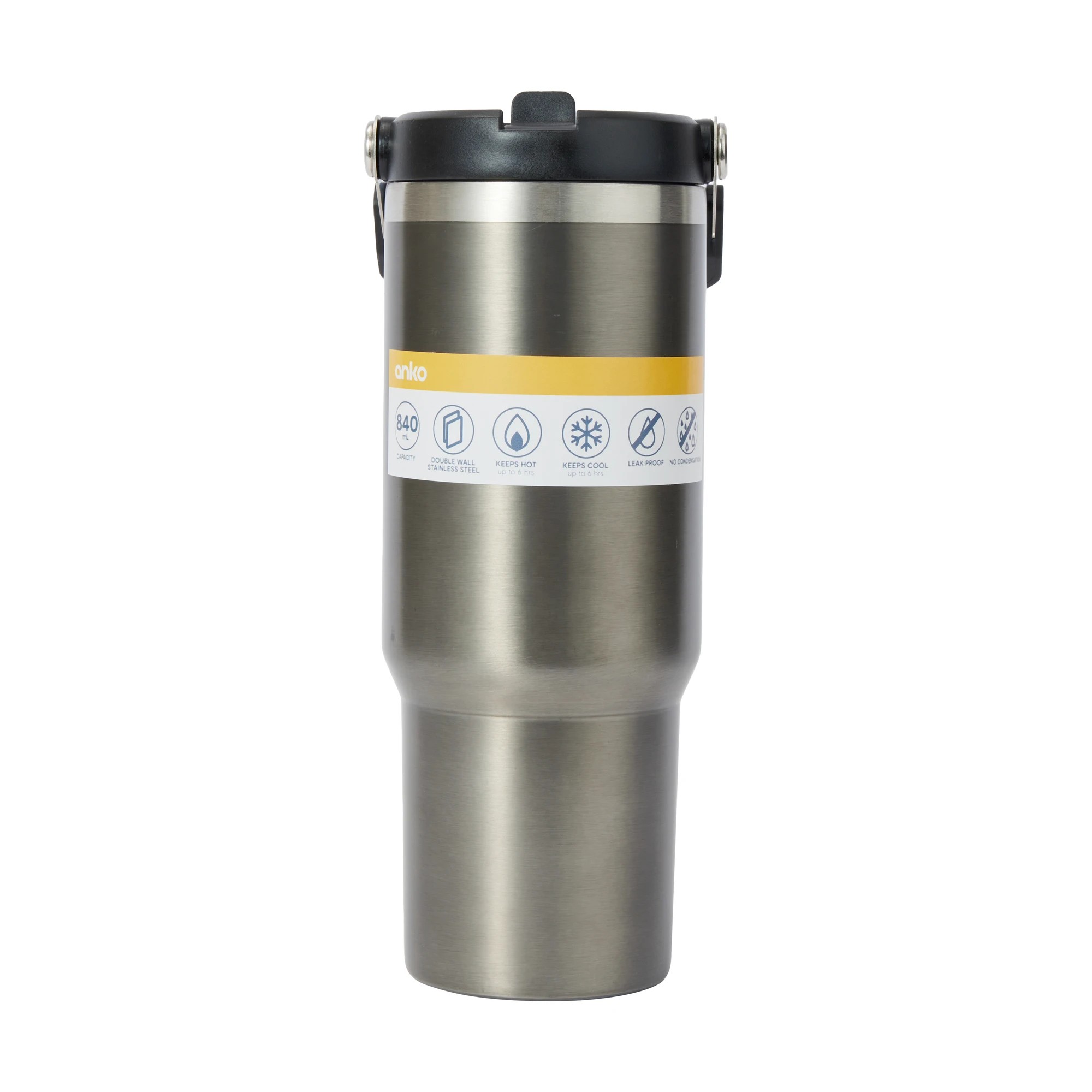 6 840ml Gunmetal Tumbler with Top Handle, 6 of 6