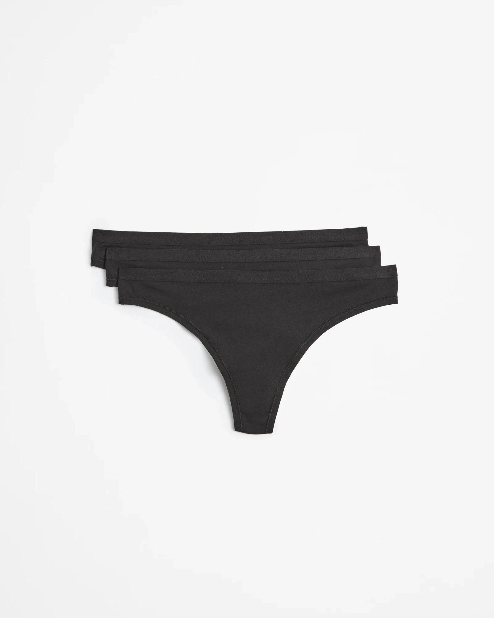 1 Lily Loves Australian Cotton 3 Pack G-String Briefs BLACK, 1 of 3