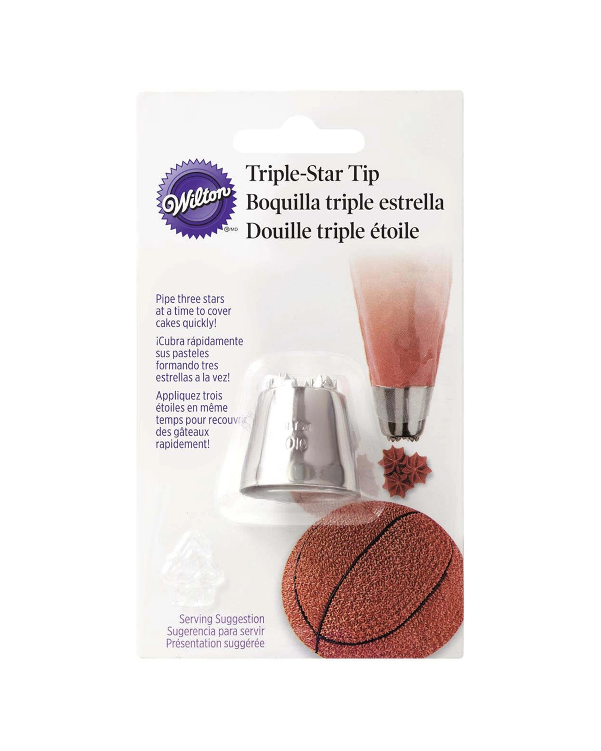 2 Wilton Stainless Steel Triple Star Piping Tip Cake Decorating Tool Large Area - Silver, 2 of 3