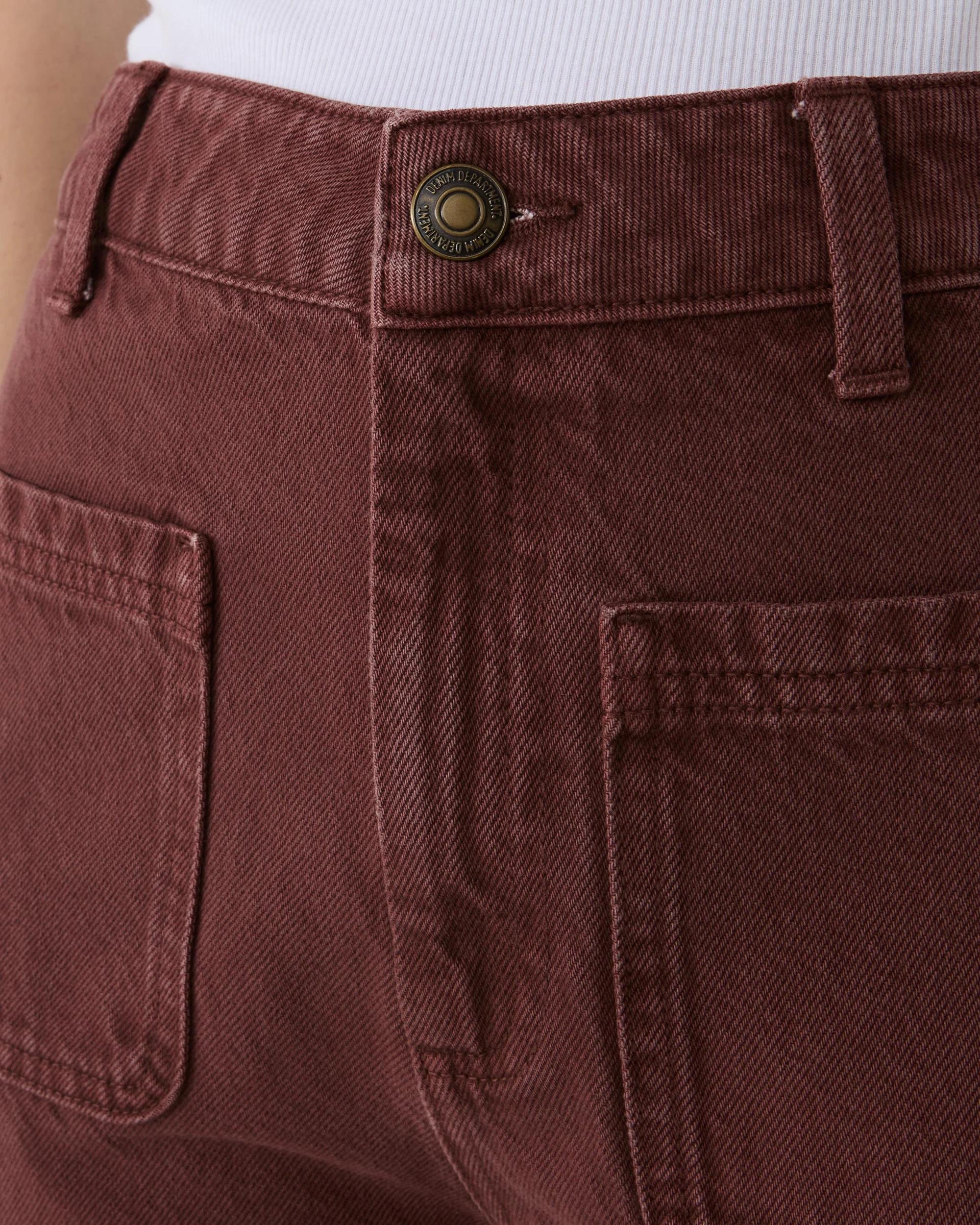 4 Wide Leg Pocket Jeans Burnt Rust, 4 of 6