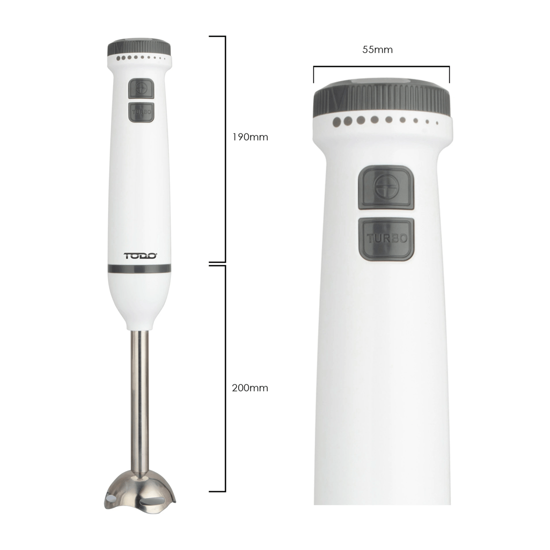 5 TODO Stick Mixer Set Food Chopper Electric Blender Whisk Handheld Beaker Jar Bowl - White, 5 of 5