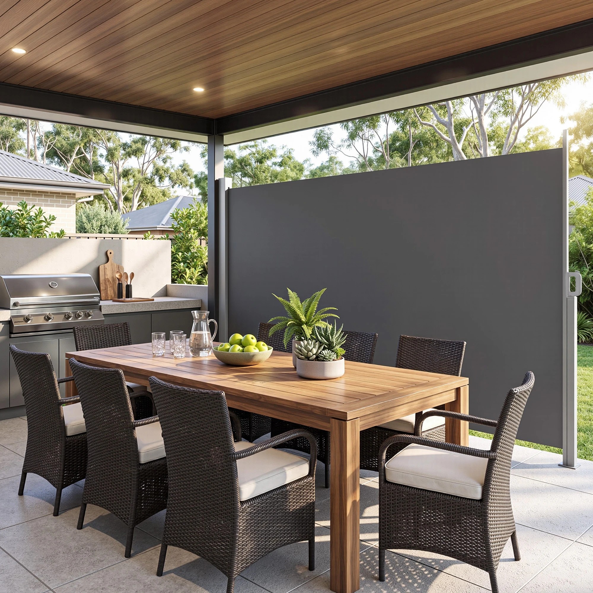 5 Instahut 2X3.5M Side Awning Retractable Privacy Screen Outdoor Sun Shade - Grey, 5 of 8