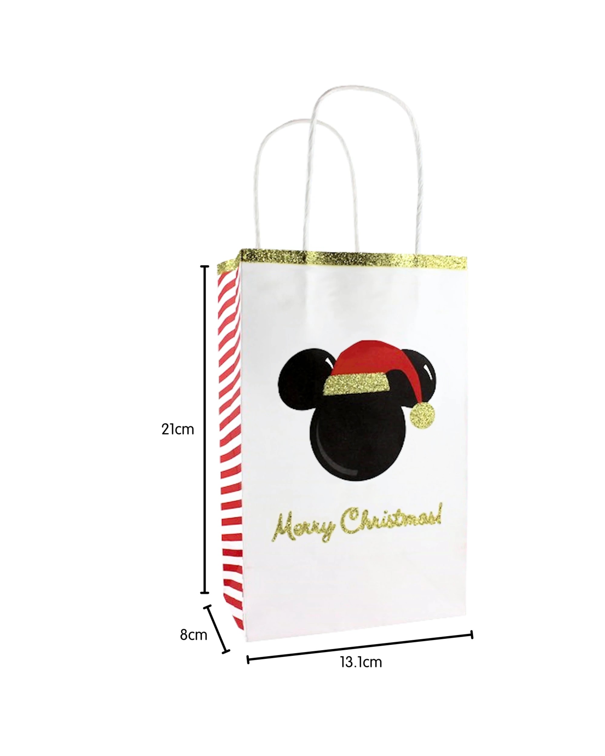 2 Amscan Inc. Mickey Mouse Merry Christmas Paper Gift Bags 21cm Pack of 6 - Multi, 2 of 2