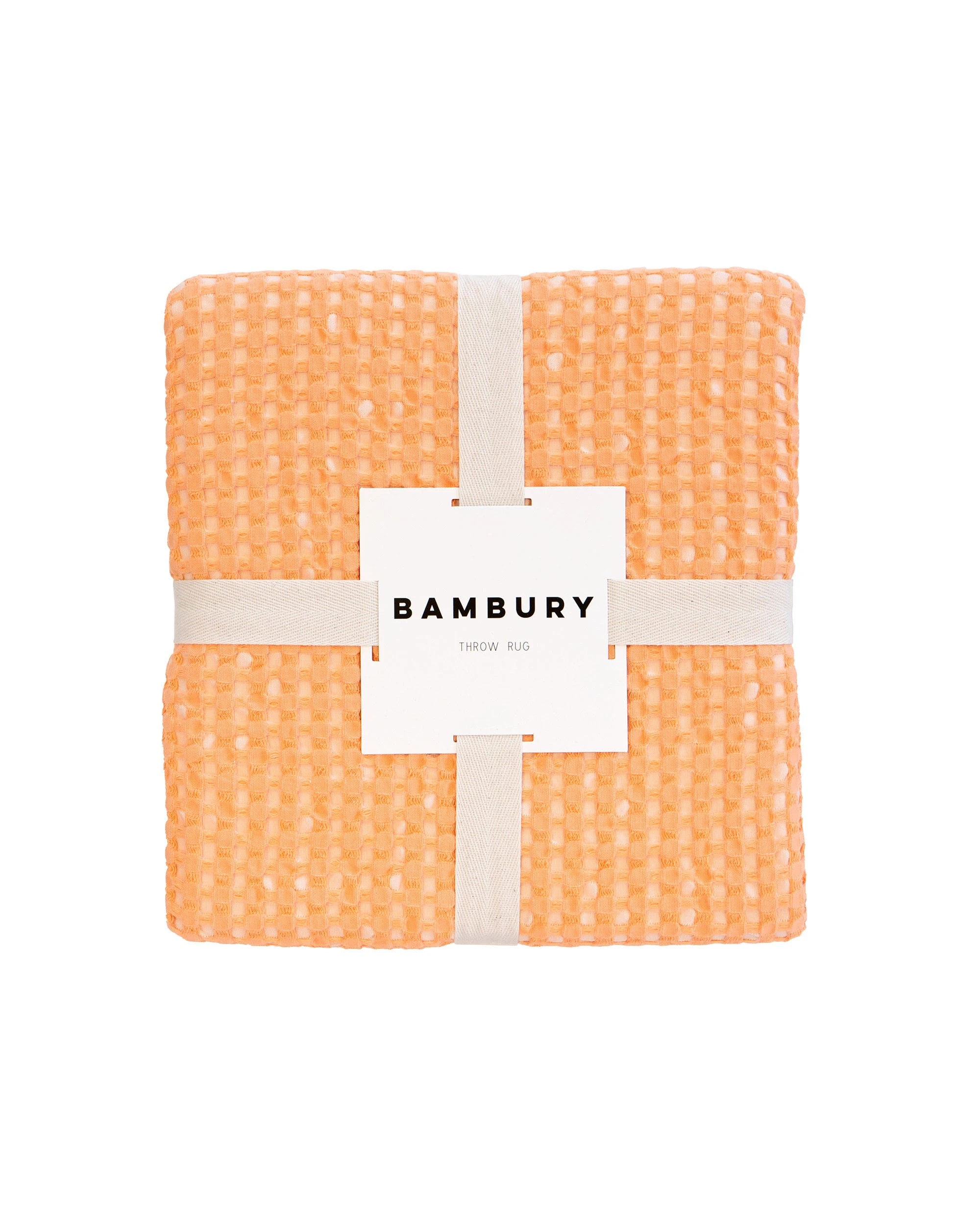 4 Bambury Dora Cotton Waffle Textured Throw Peach - Orange, 4 of 6