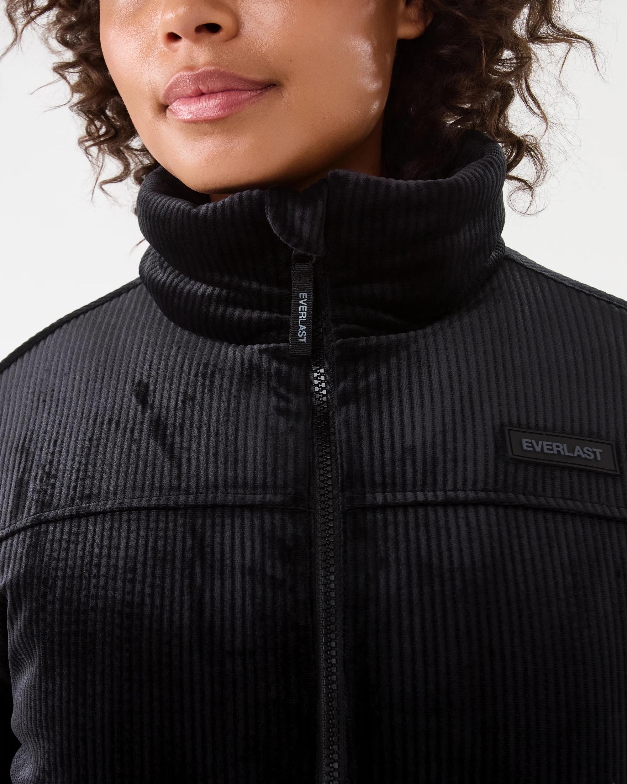 7 Everlast Womens Ribbed Velour Jacket Black, 7 of 8