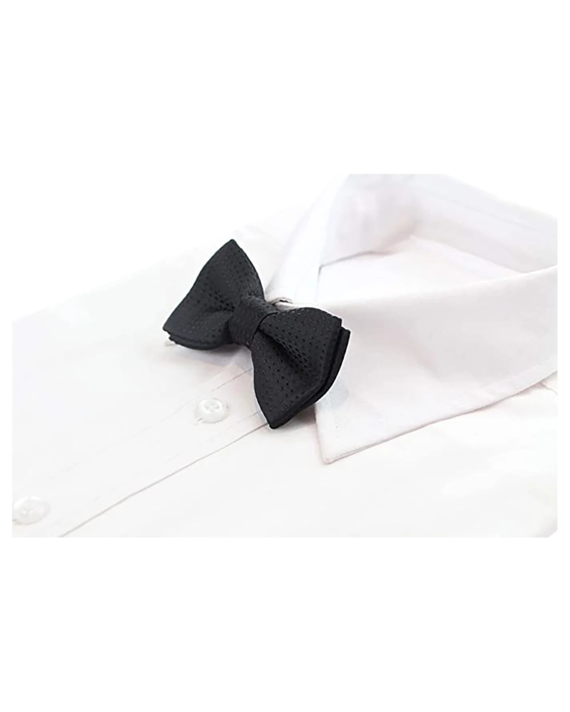 1 Zasel Boys Black Polka Dot Pattern Bow Tie, 1 of 2