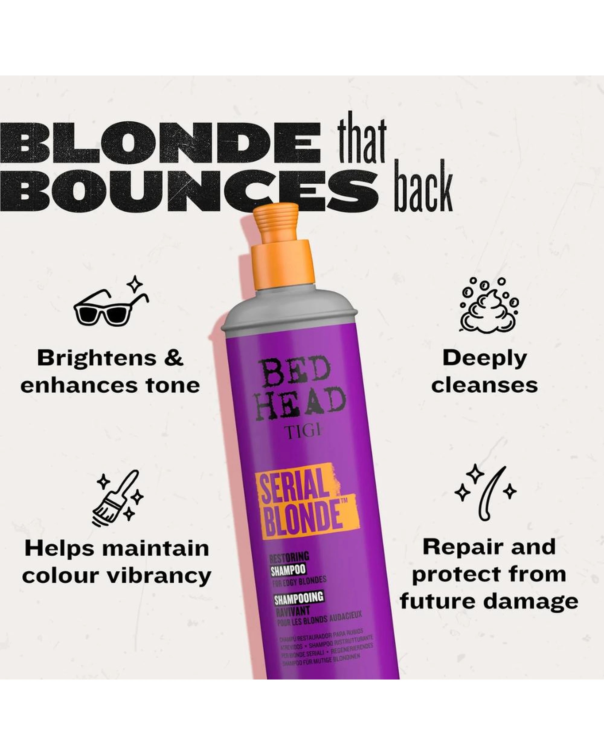 2 TIGI Bed Head Serial Blonde Restoring Shampoo 970mL, 2 of 5