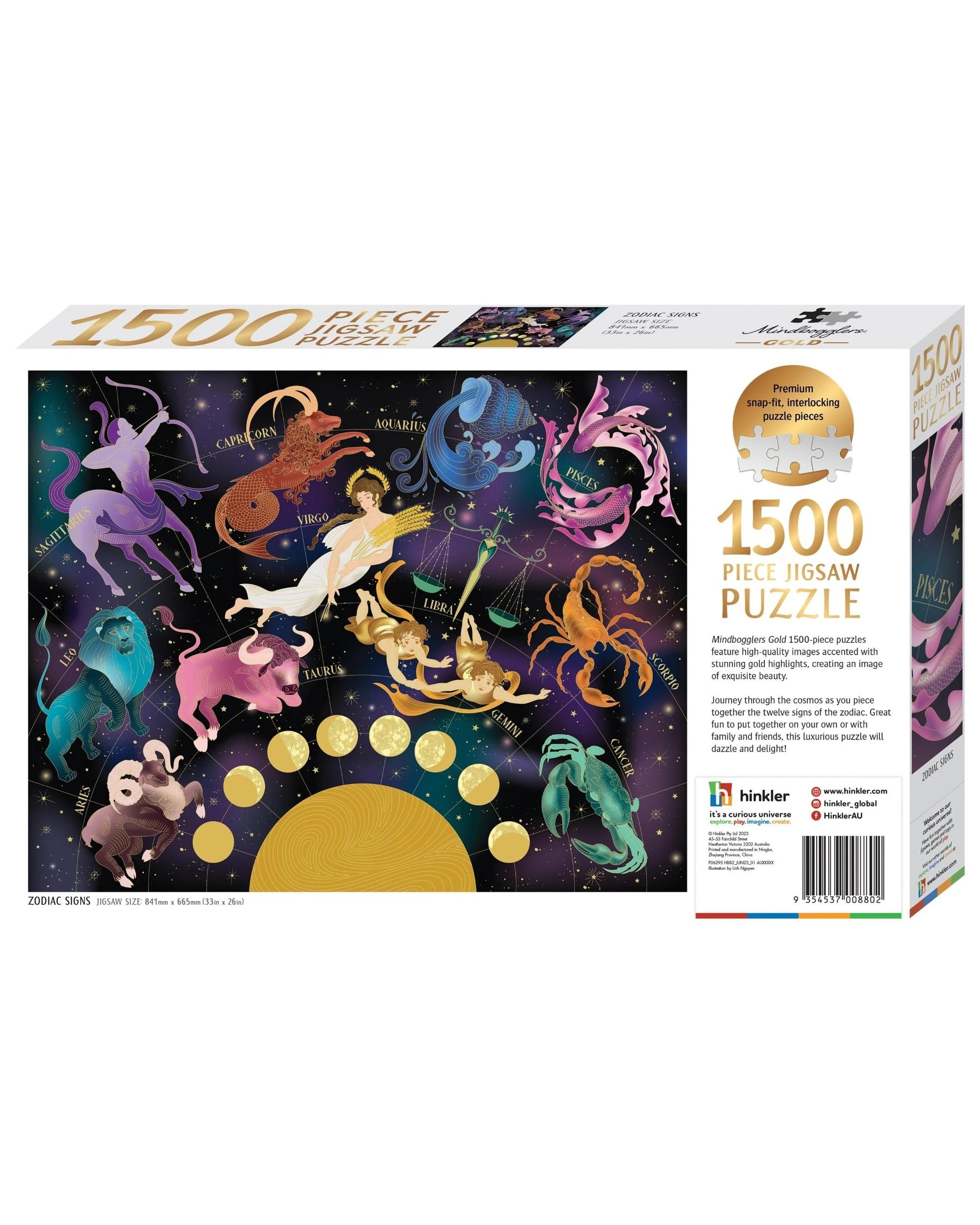 3 Hinkler Mindbogglers Gold Astrology 1500 Piece Puzzle, 3 of 3