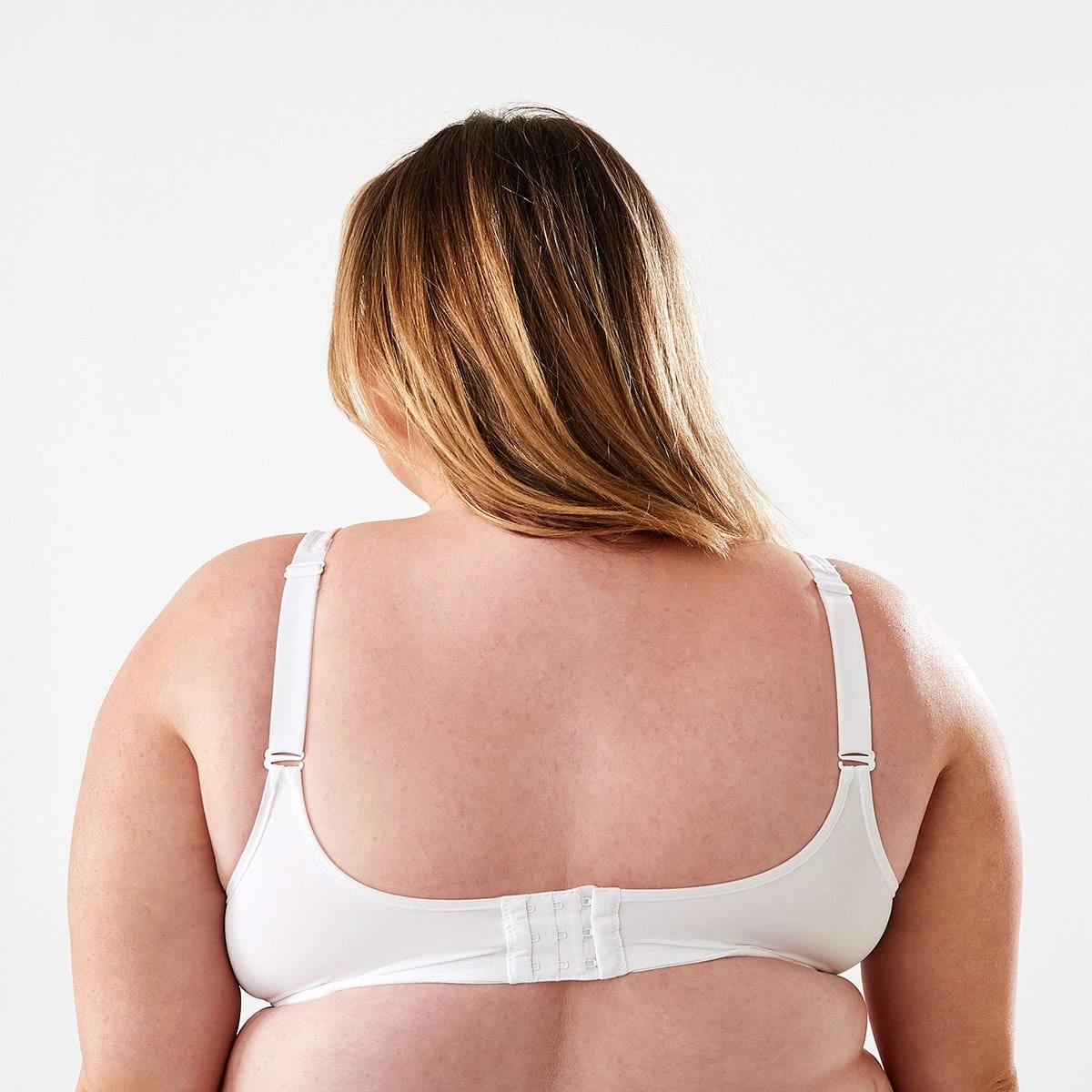 3 Full Figure Sports Underwire Soft Cup Bra WHITE, 3 of 5