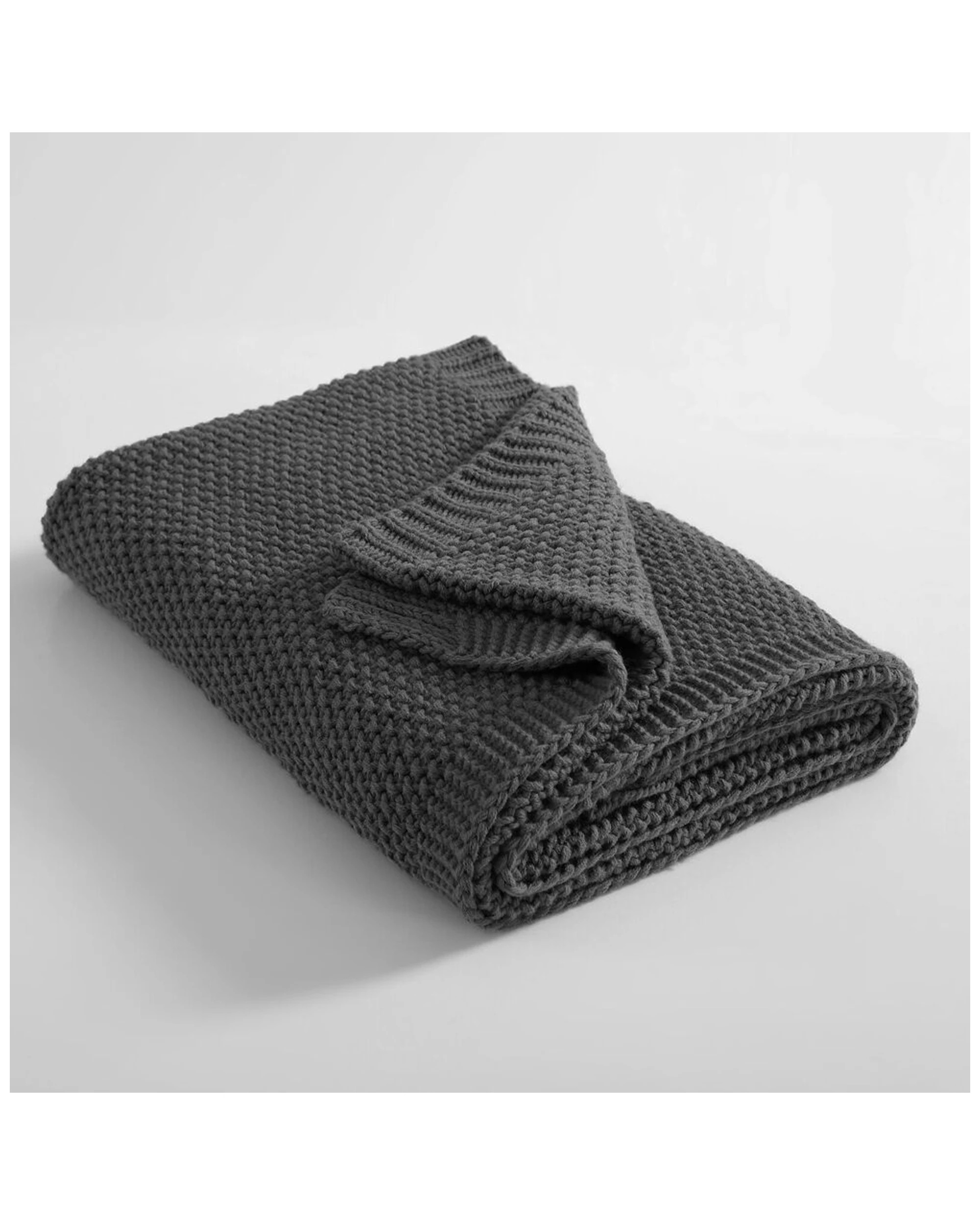 3 ARDOR Quinn Acrylic Knitted Blanket-Throw 127x152cm Machine Washable Oeko-Tex - Grey, 3 of 3