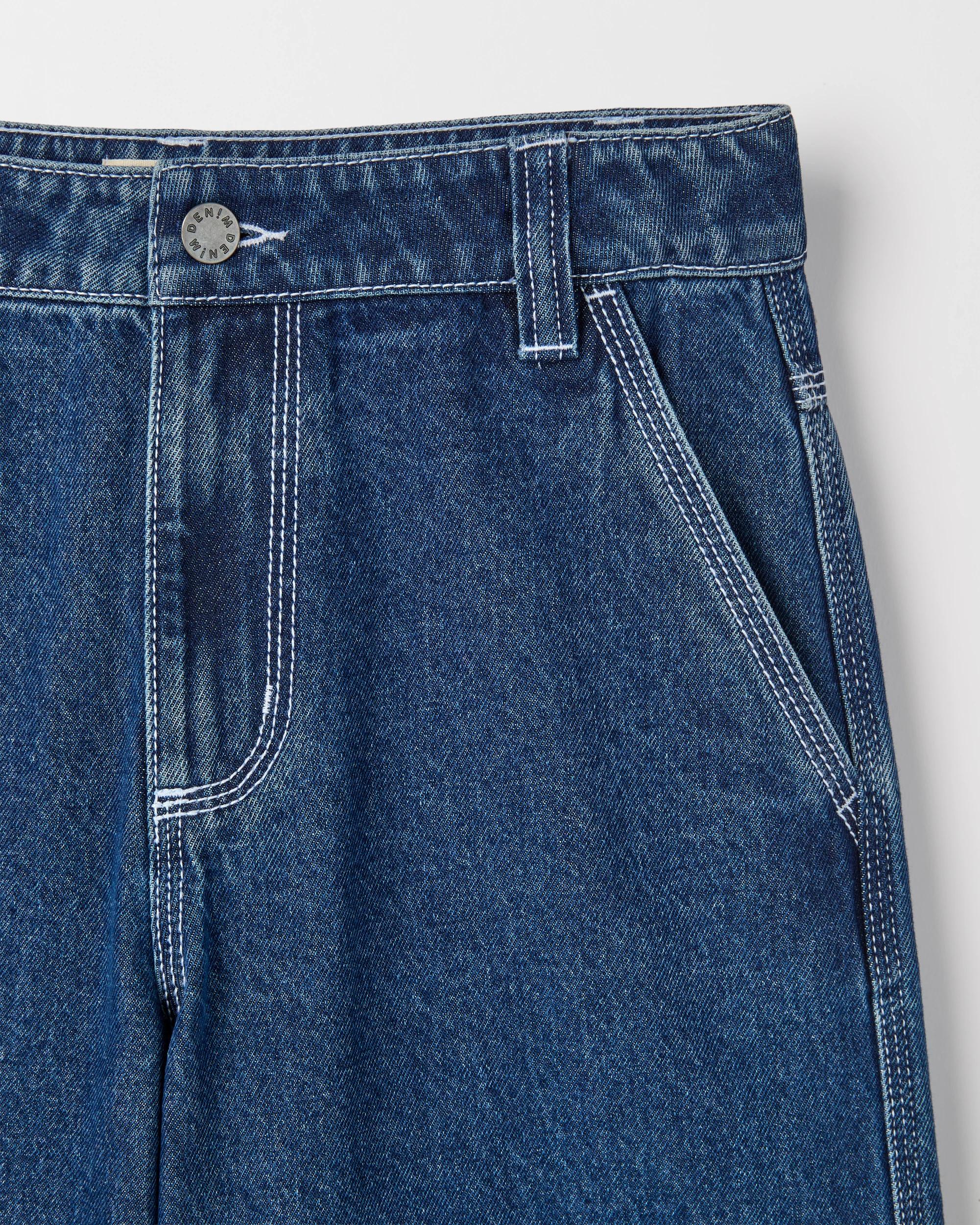 2 Target Kids Wide Leg Carpenter Denim Jeans DARK BLUE WASH, 2 of 3