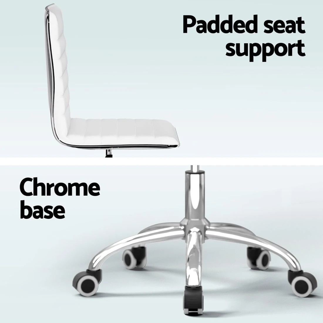 6 Artiss Office Chair Conference Chairs PU Leather Low Back
 - white, 6 of 6