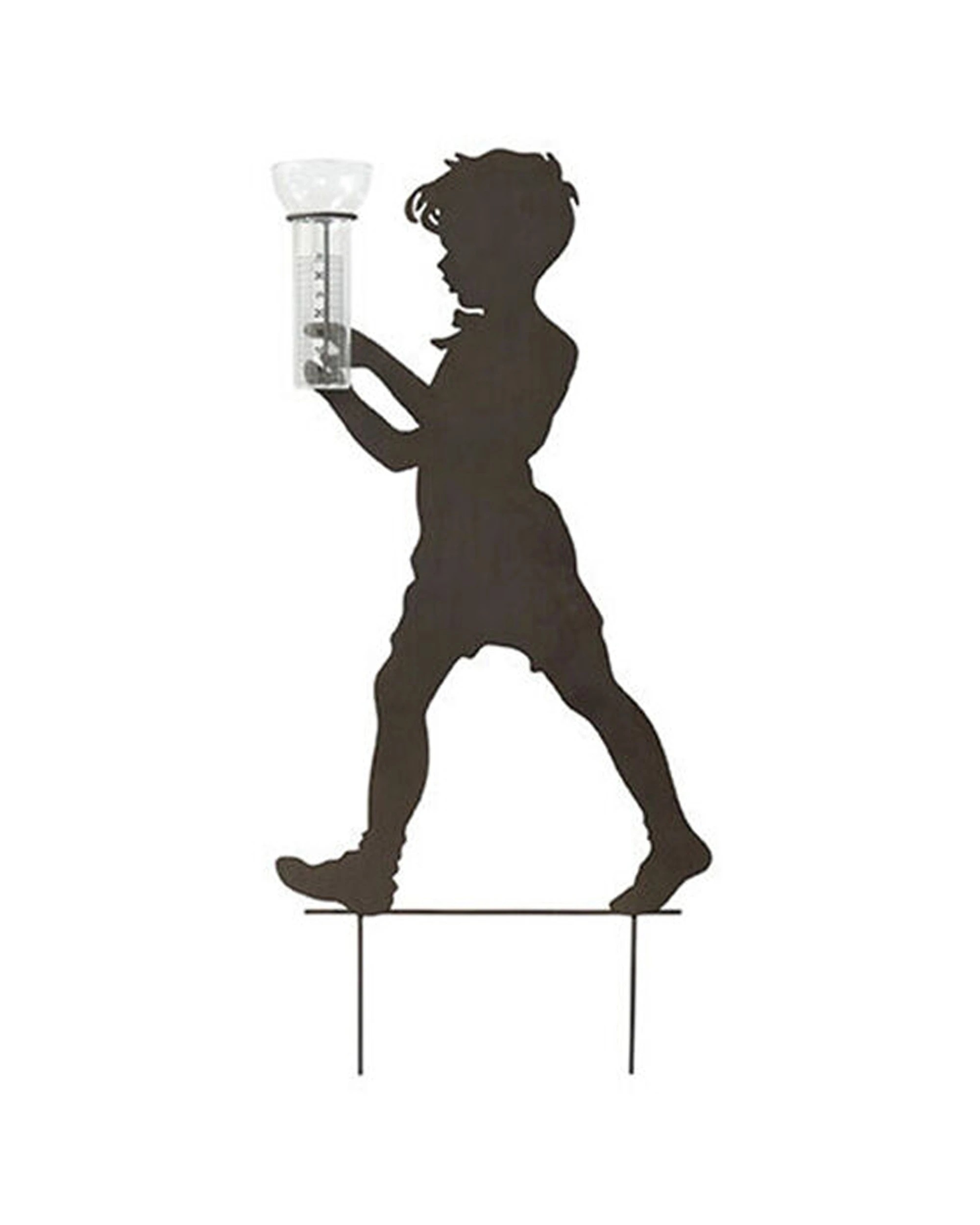 2 Alfresco Large Powder Coated Steel Boy Girl with Rain Gauge - Multi, 2 of 5