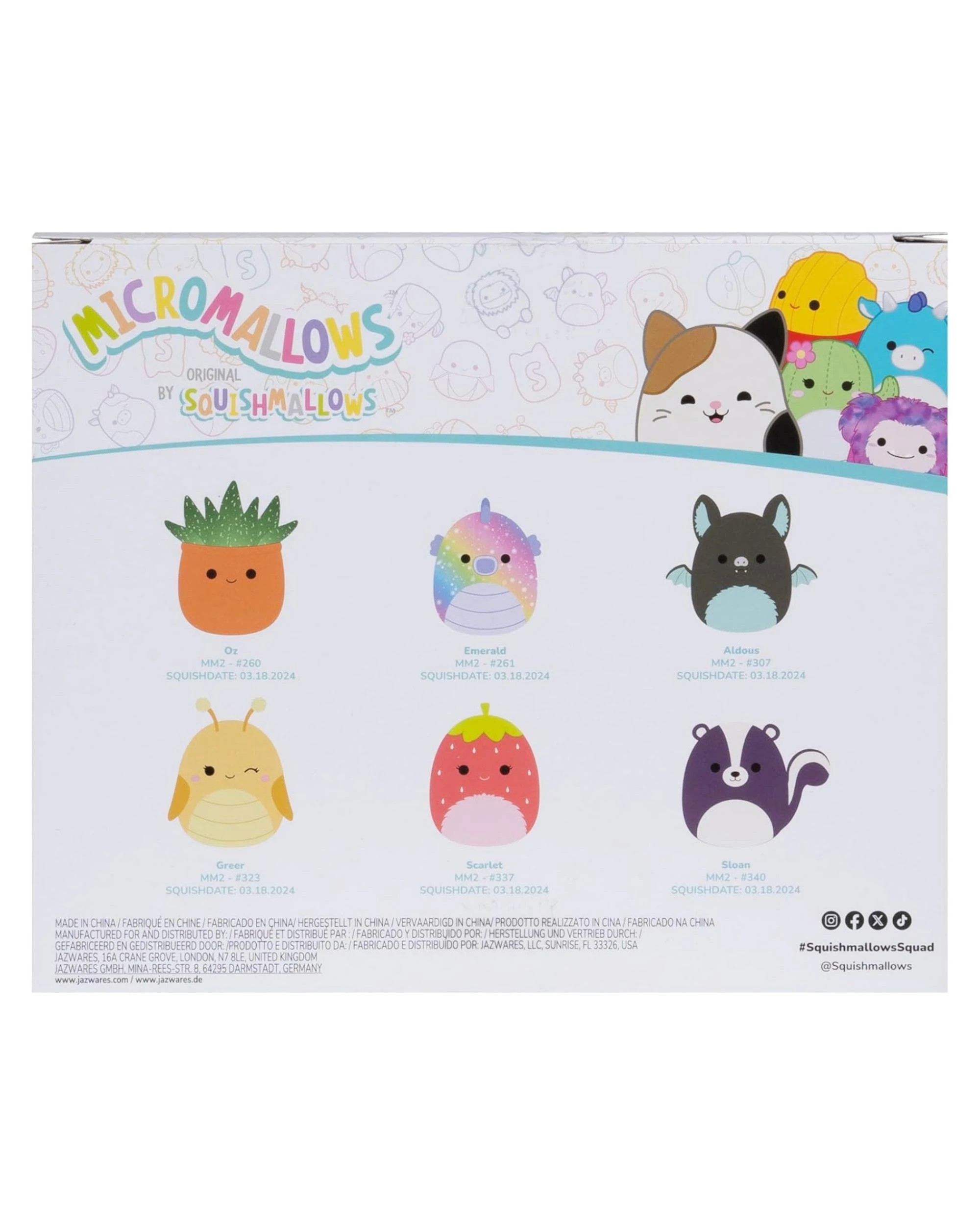 4 Squishmallows Micromallows 2.5 inch Plush 6 Pack - Oz the Succulent, 4 of 5