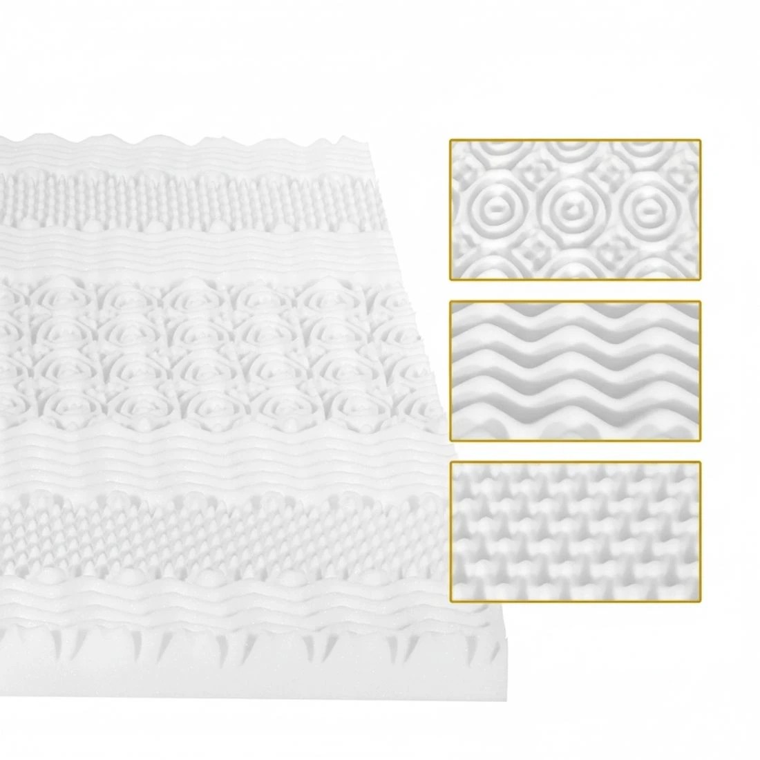 5 Giselle Bedding Memory Foam Mattress Topper 7-Zone 8cm Double - Double Bed - White, 5 of 7