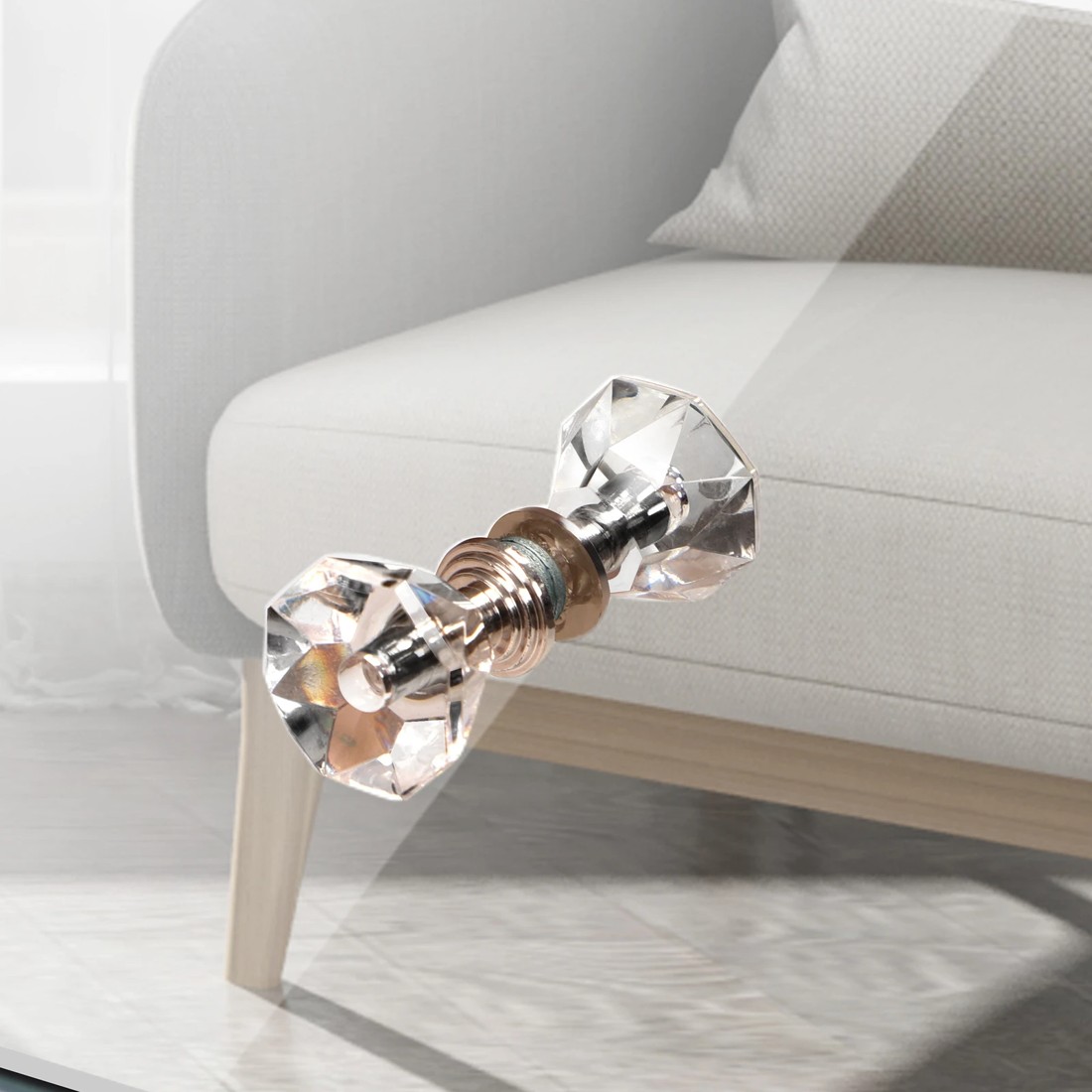 9 Alfordson Bedside Table Mirrored Cabinet Nightstand Side End Table Drawers - Silver, 9 of 10