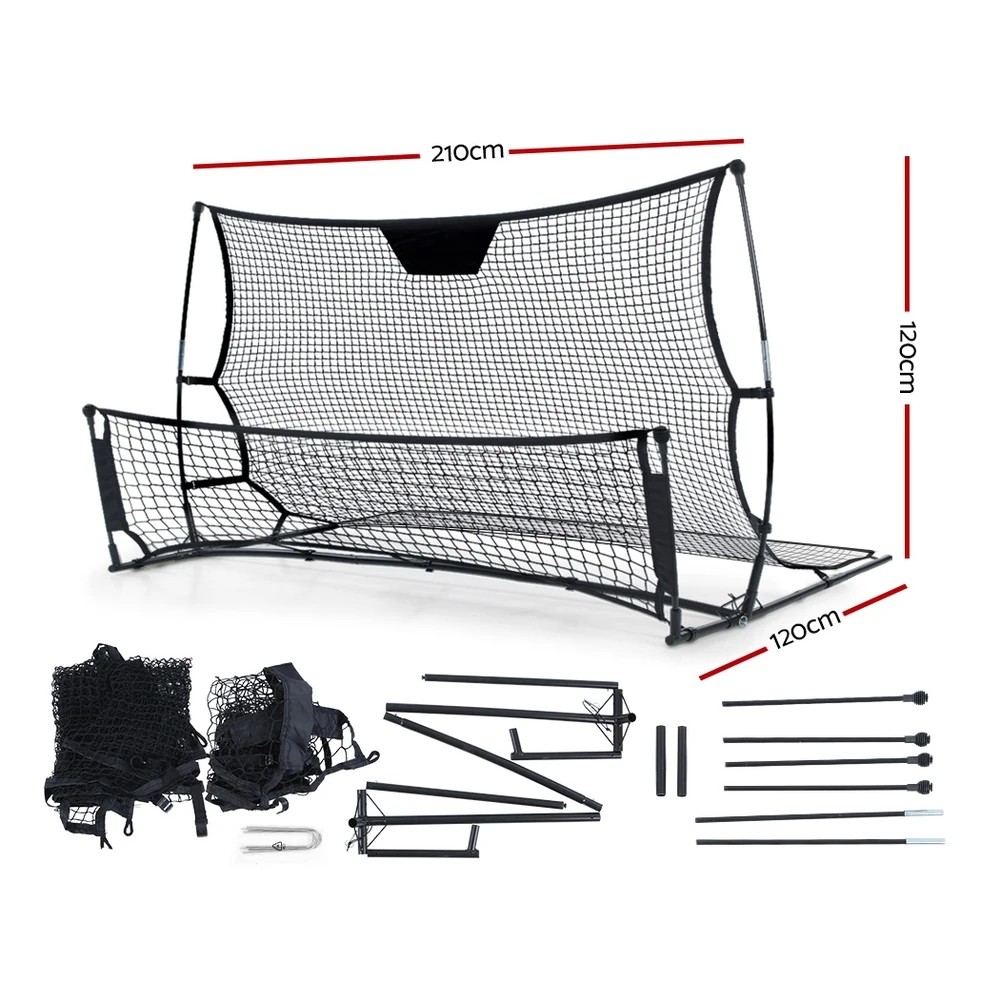 2 Everfit 2.1m Football Soccer Net Portable Goal Net Rebounder Sports Training - Black, 2 of 6