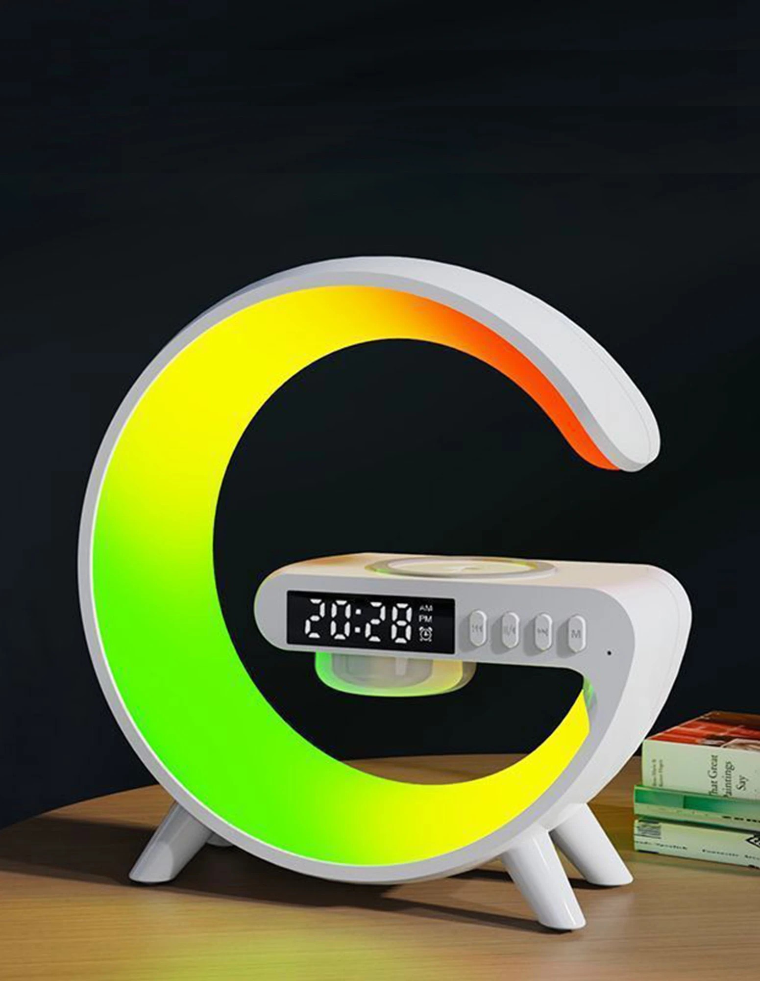 4 Charge Logic Wireless Charging RGB Clock Radio - White, 4 of 5