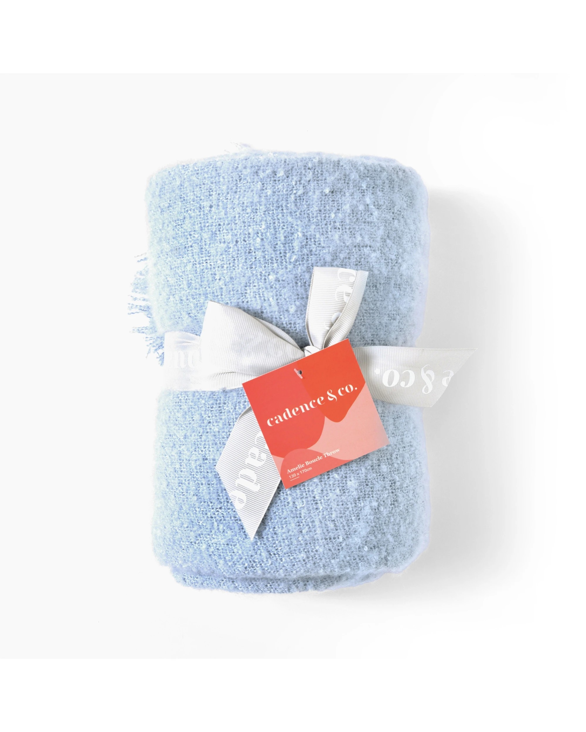 4 Cadence & Co. Amelie Super Soft Boucle Throw 130x170cm - Powder Blue, 4 of 5