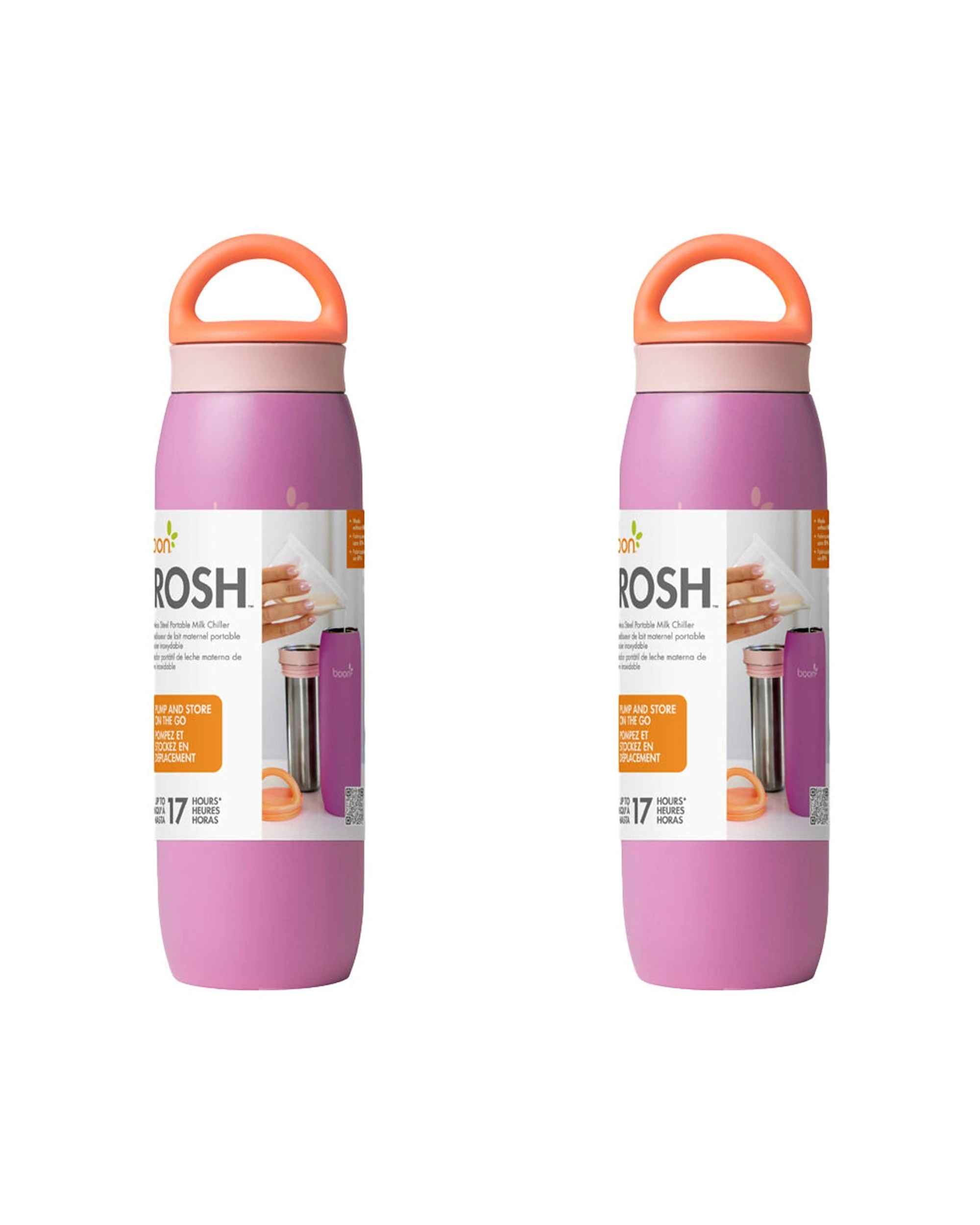 1 Boon Frosh Stainless Steel Breast Milk Storage Flask/Container 2PK 700ml - Purple, 1 of 7