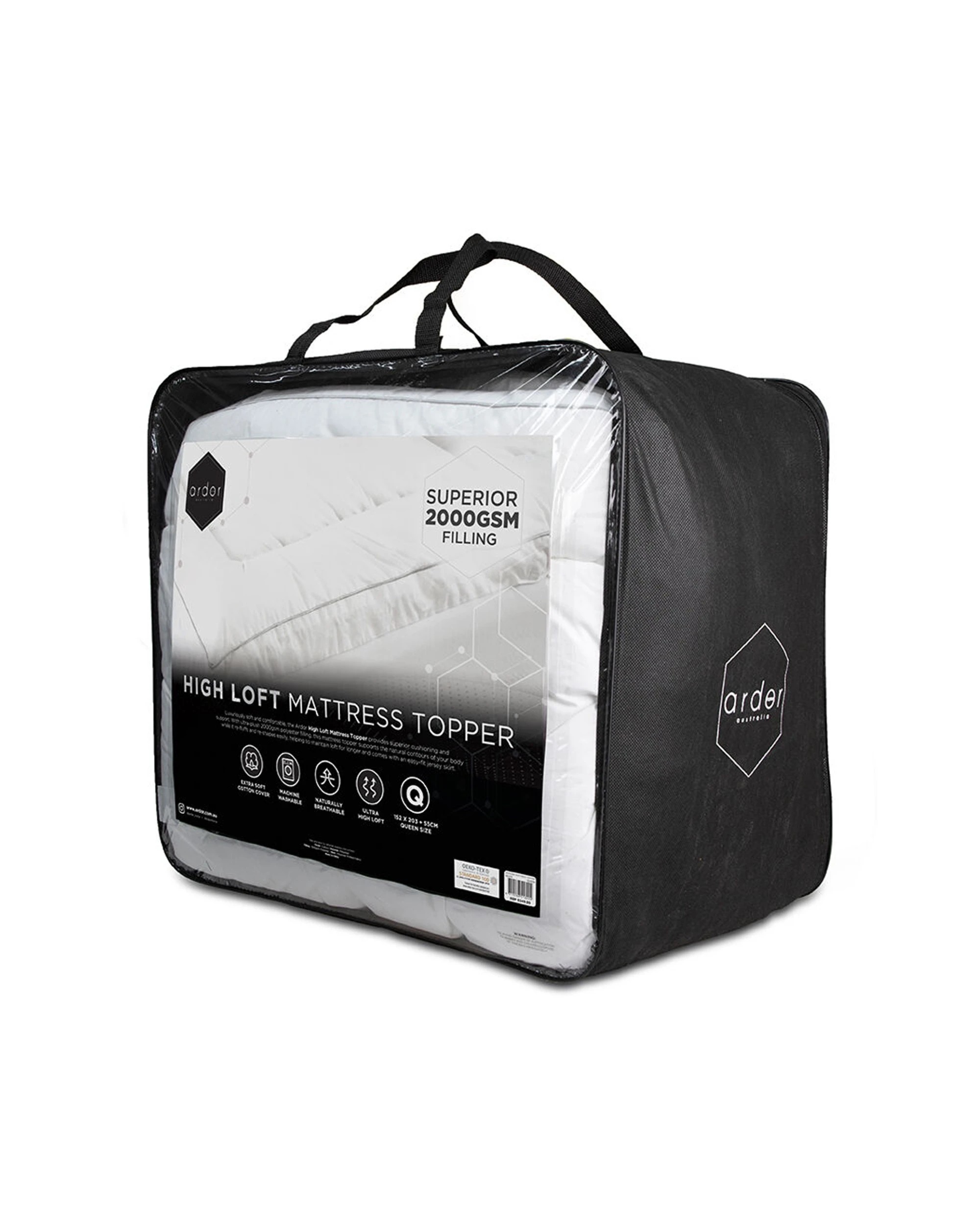 3 ARDOR Mattress Topper 2000GSM Standard Microfibre Quilted 92x193cm - Single Bed, 3 of 4