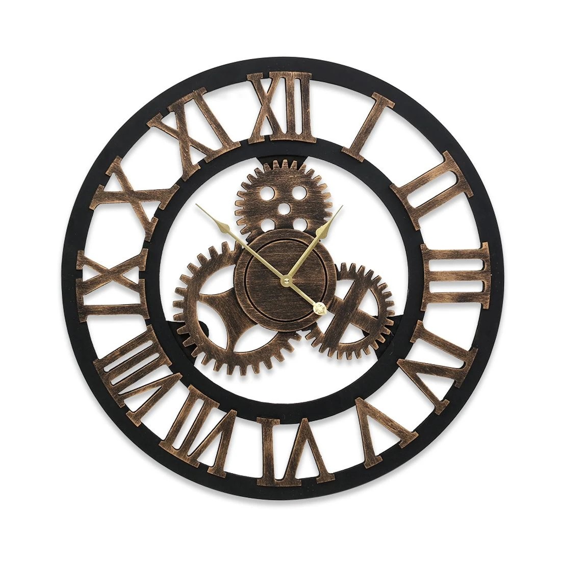 1 Artiss 80cm Wall Clock Large Retro Roman Numerals - Black, 1 of 7