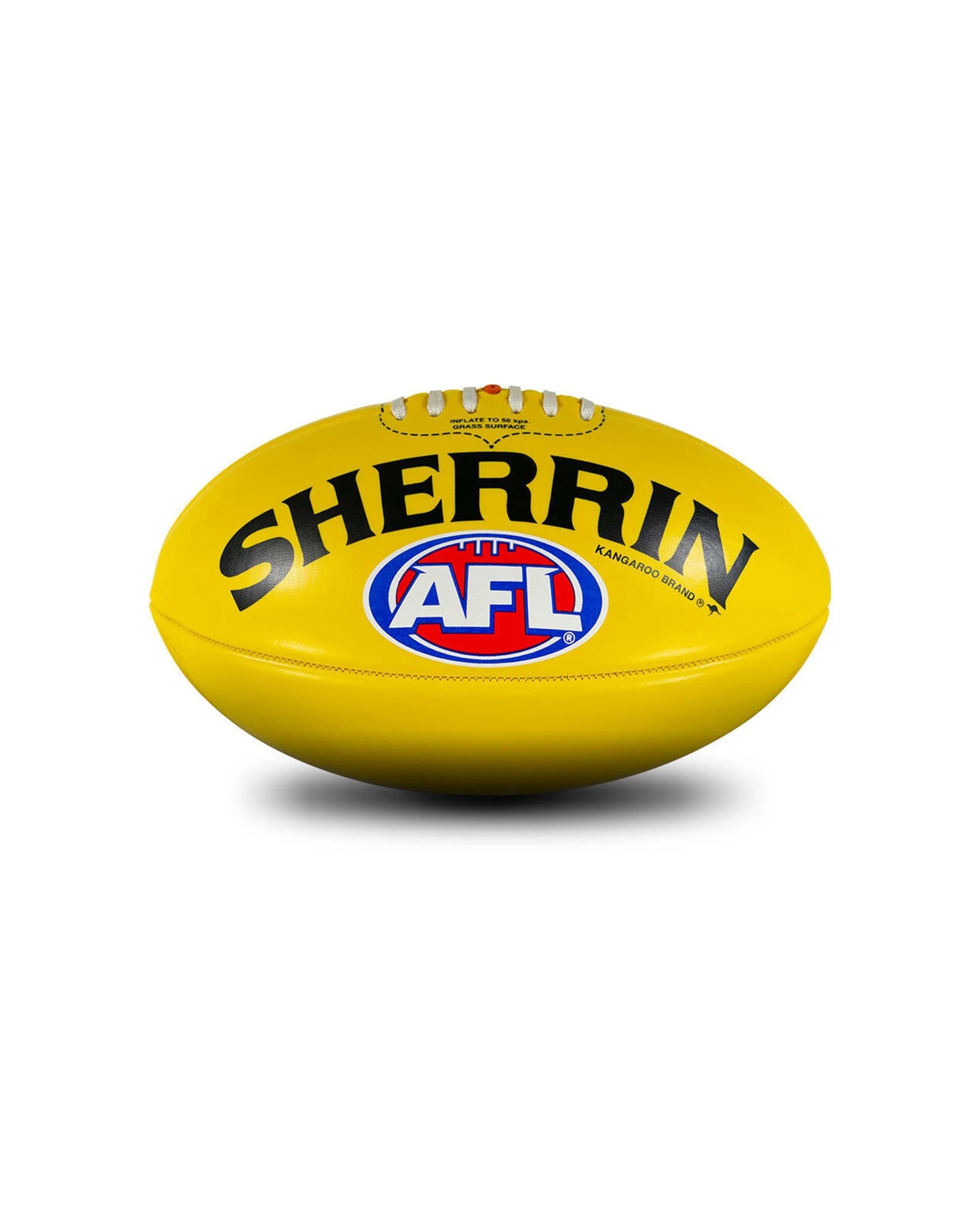1 Sherrin PVC AFL Replica Football Size 5 Outdoor Recreational Grass Play - Yellow, 1 of 2