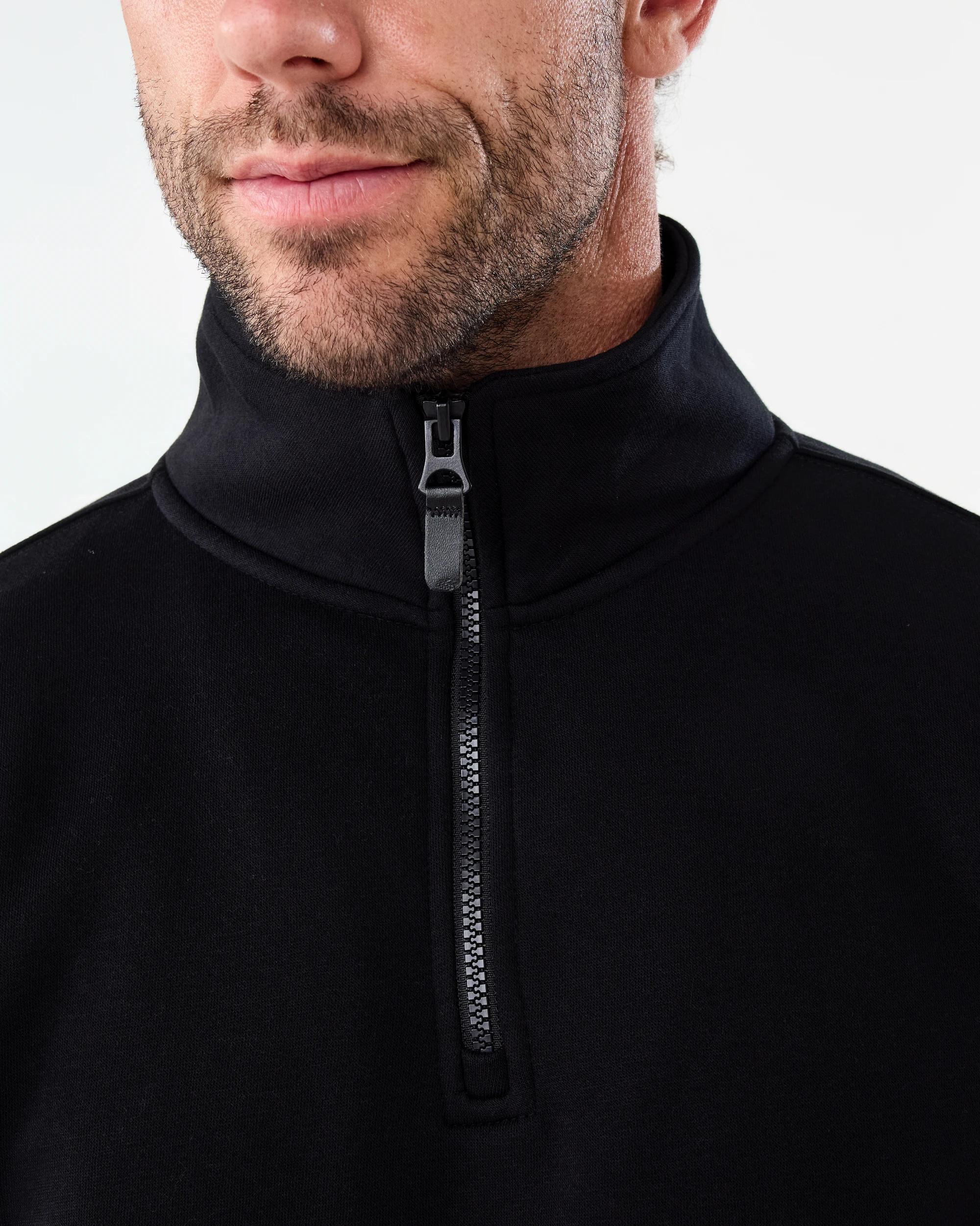 5 Quarter Zip Sweatshirt Black, 5 of 6