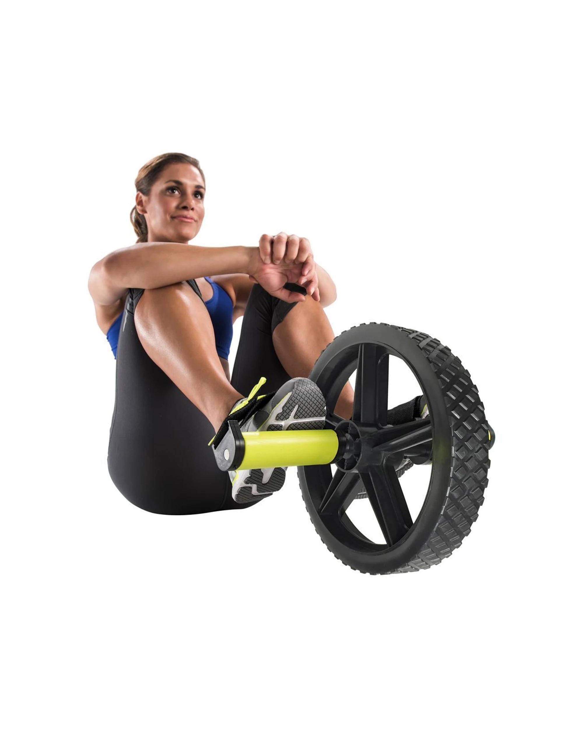 5 GoFit Extreme Ab Wheel With Grips And Foot Straps 14 Inch Ball Bearing Axle - Green, 5 of 5