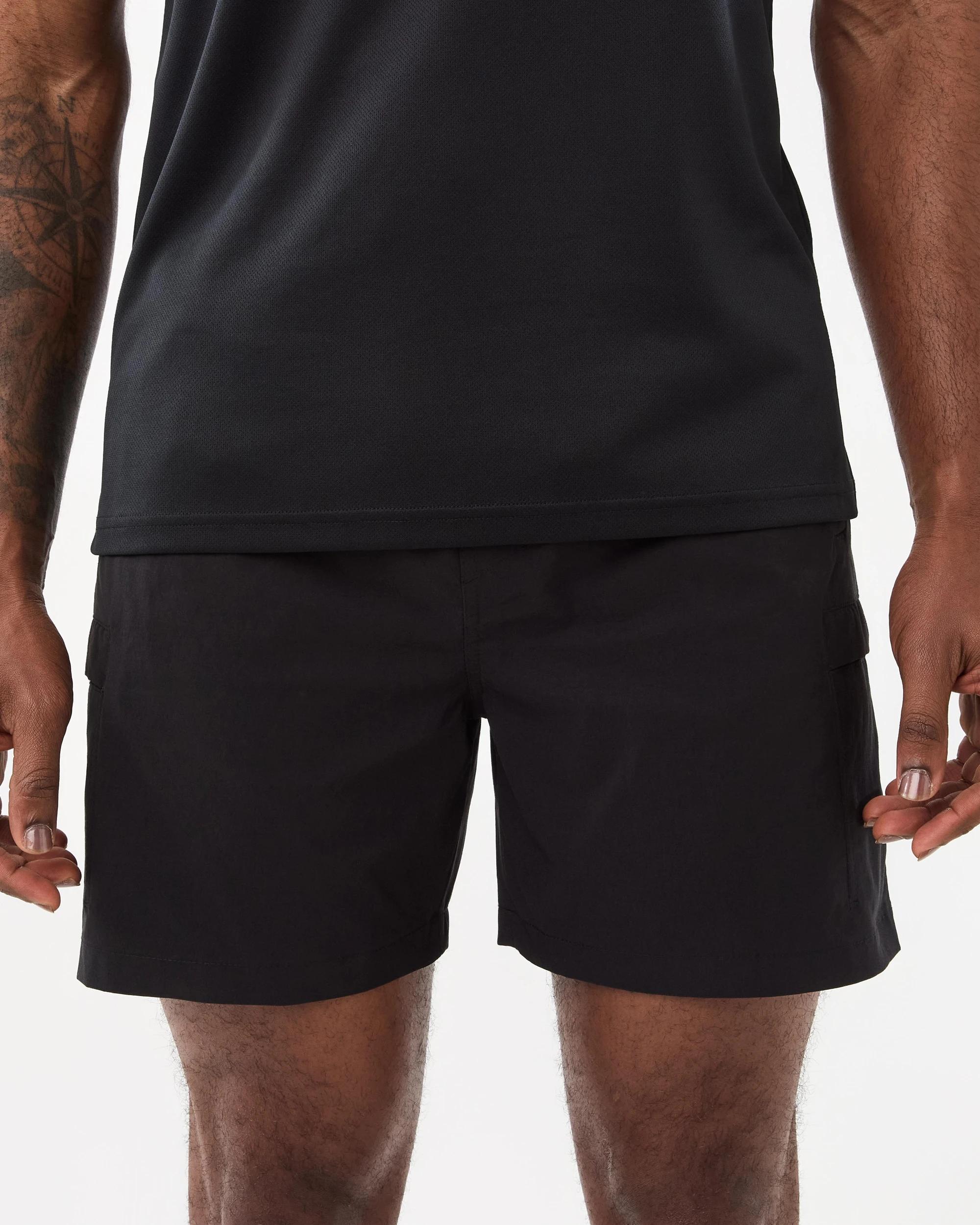 1 Active Mens Everyday Cargo Shorts Black, 1 of 7