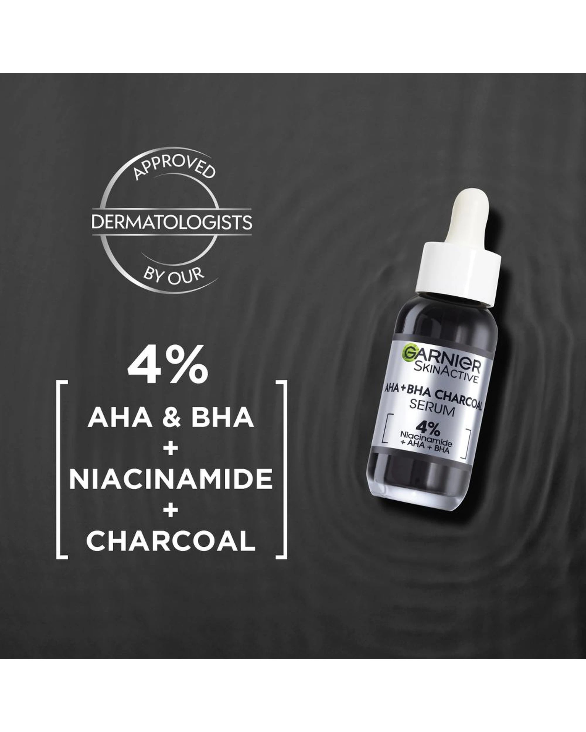 3 3 x Garnier SkinActive AHA + BHA Anti Blemish Serum with Charcoal 30mL, 3 of 8