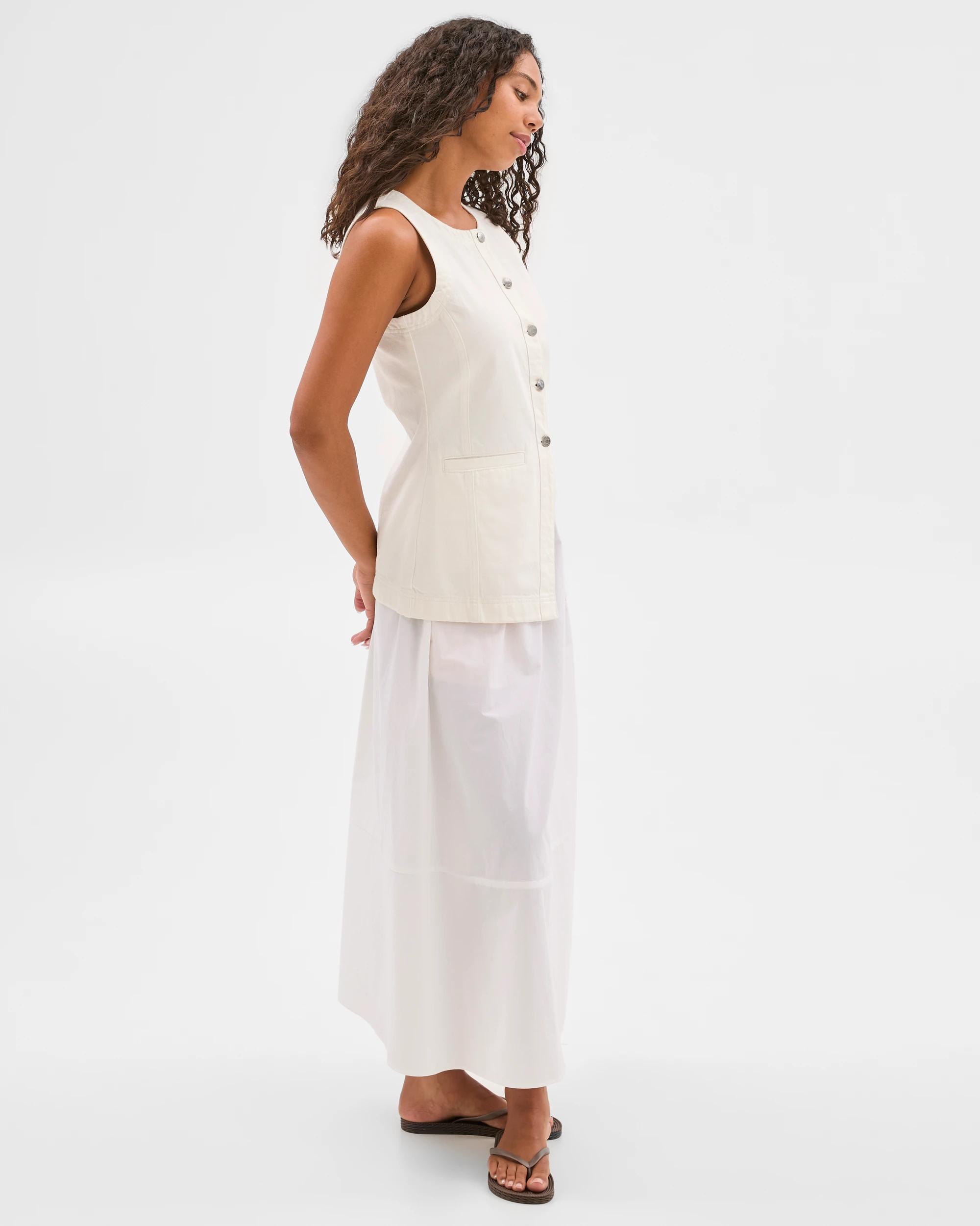 5 Target Crew Neck Denim Vest WHITE, 5 of 6