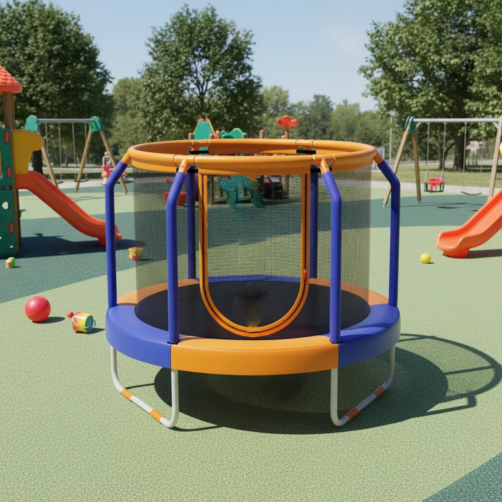 3 Costway 120cm Trampoline Exercise Rebounder w/Security Enclosure Net Outdoor Jumping Fun Gift - Orange, 3 of 4