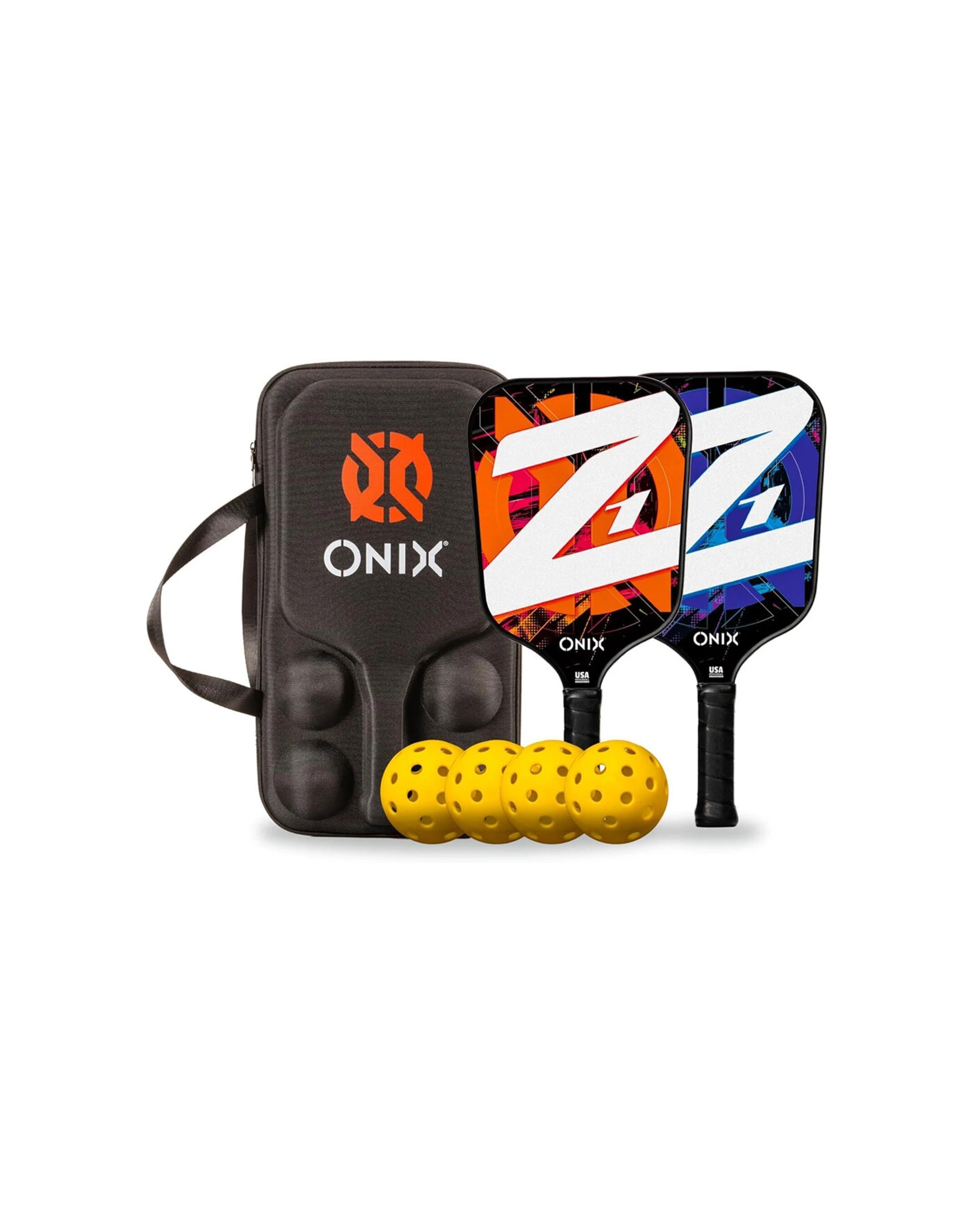 1 Onix Z1 Starter Beginner Pickleball Paddle And Ball Kit Sports Racquet - Black, 1 of 2