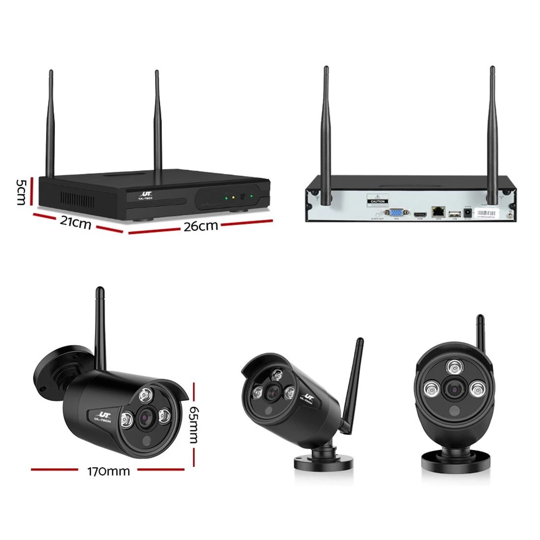 3 UL-tech Wireless CCTV Security System 8CH NVR 3MP 4 Bullet Cameras - Black, 3 of 7
