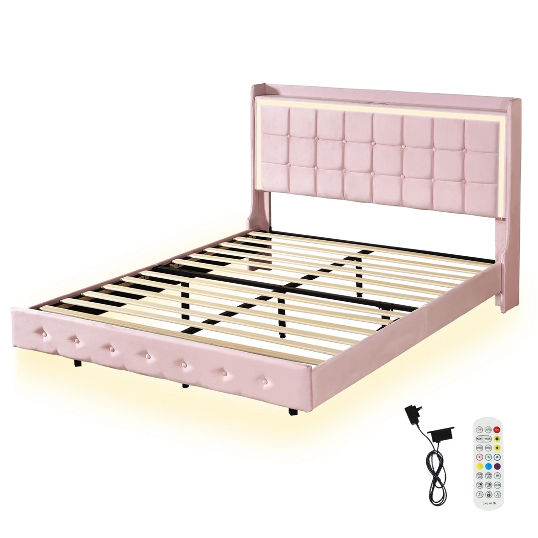 1 Levede Floating Bed Frame - Queen, 1 of 2