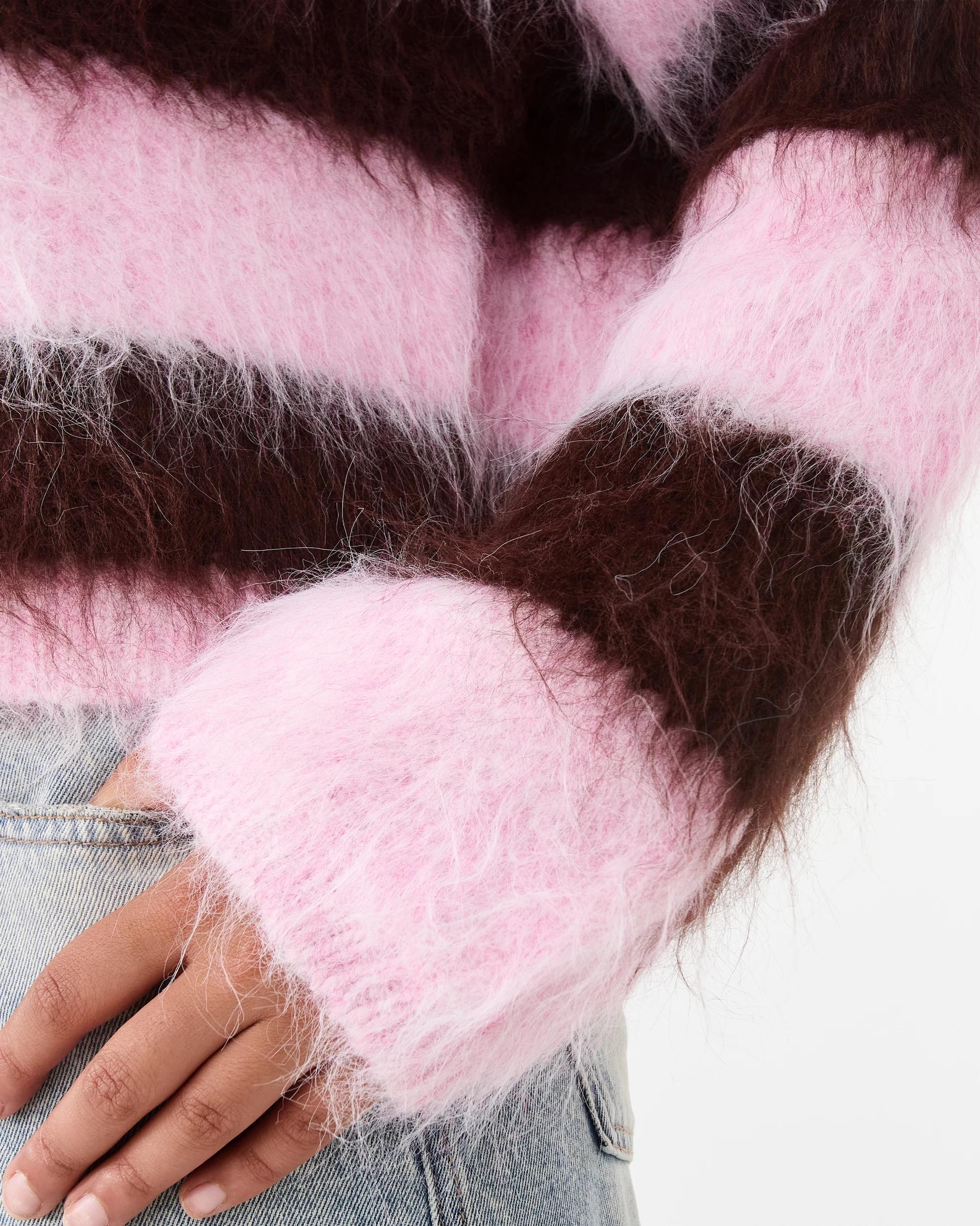 8 Fluffy Knit Jumper Pnk Stripe, 8 of 8