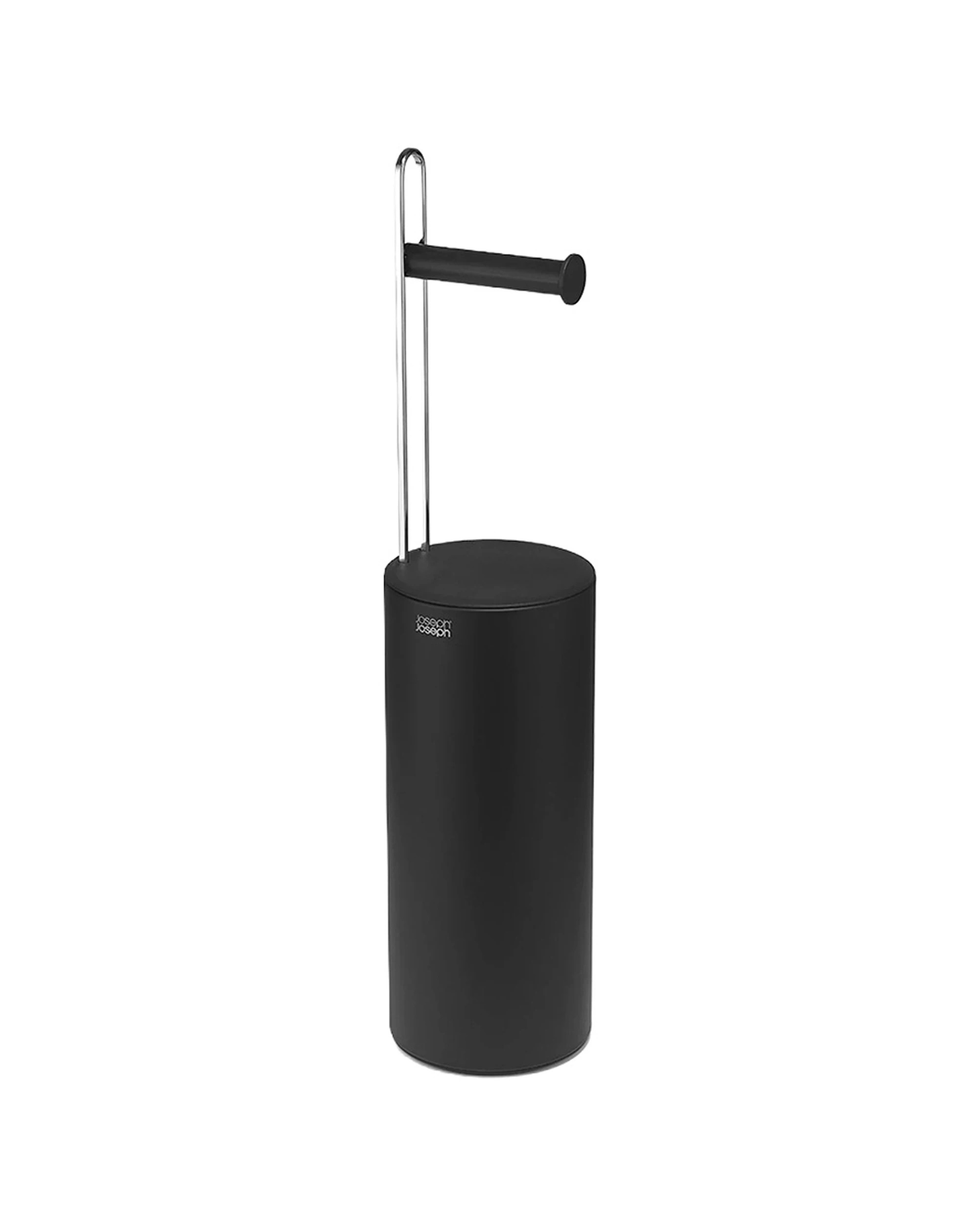 1 Joseph Joseph EasyStore Bathroom Toilet Paper Roll Holder - Black, 1 of 4