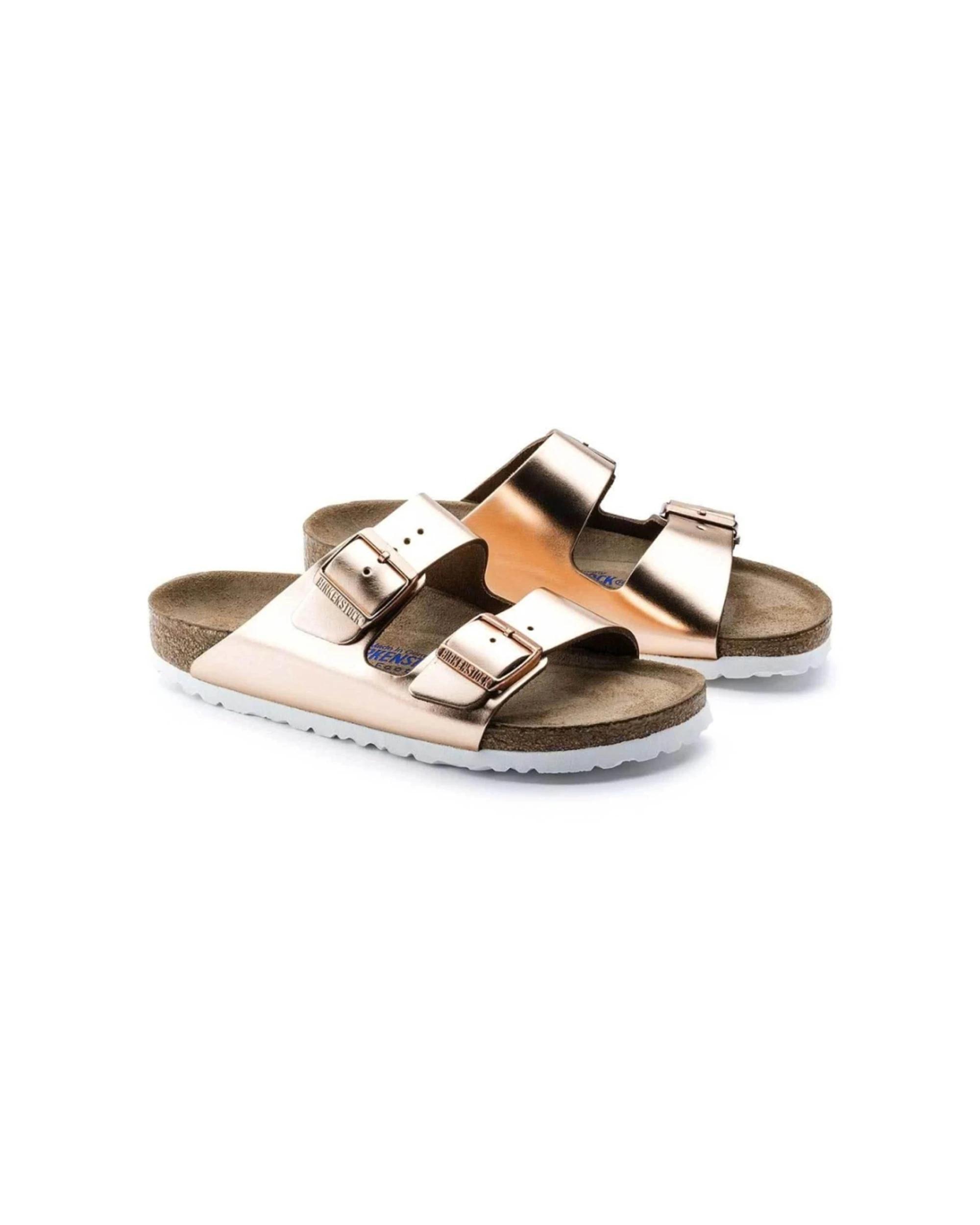 4 Birkenstock Arizona Soft Footbed Leather Sandals Regular METALLIC COPPER, 4 of 5