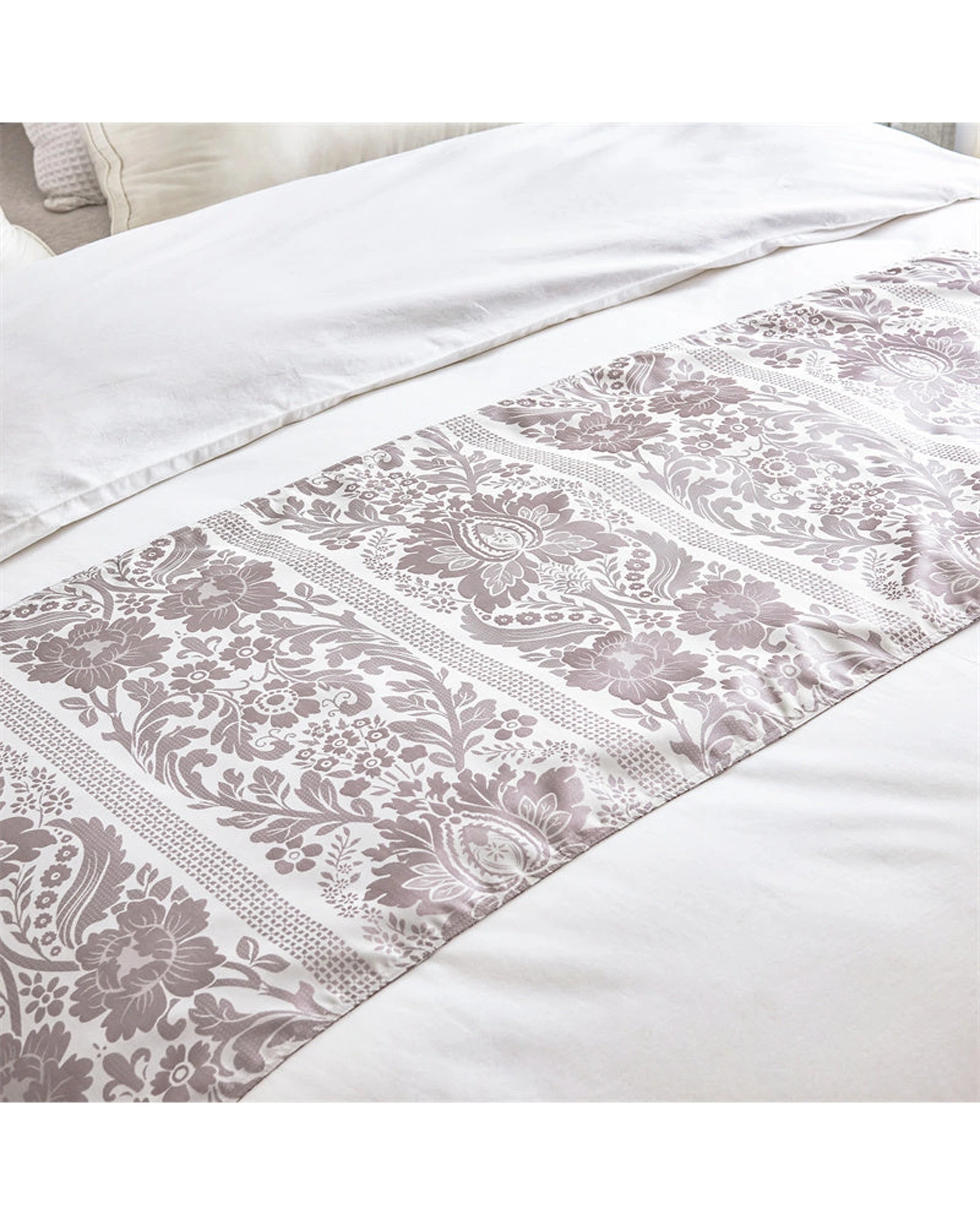 3 Cotton More Jacquard Pattern Home Bed Runner Light 50x210cm - Purple, 3 of 6