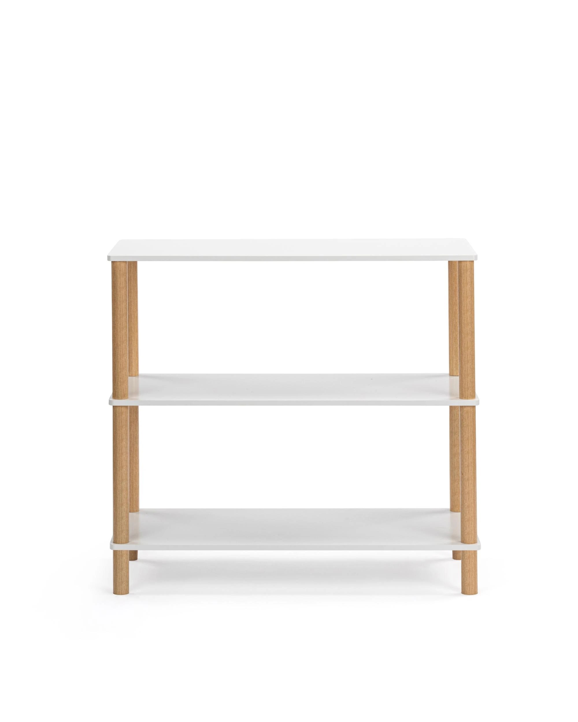 4 Kodu Open Shelf Unit Shelving Display Rectangular 3 Levels White and Oak, 4 of 8