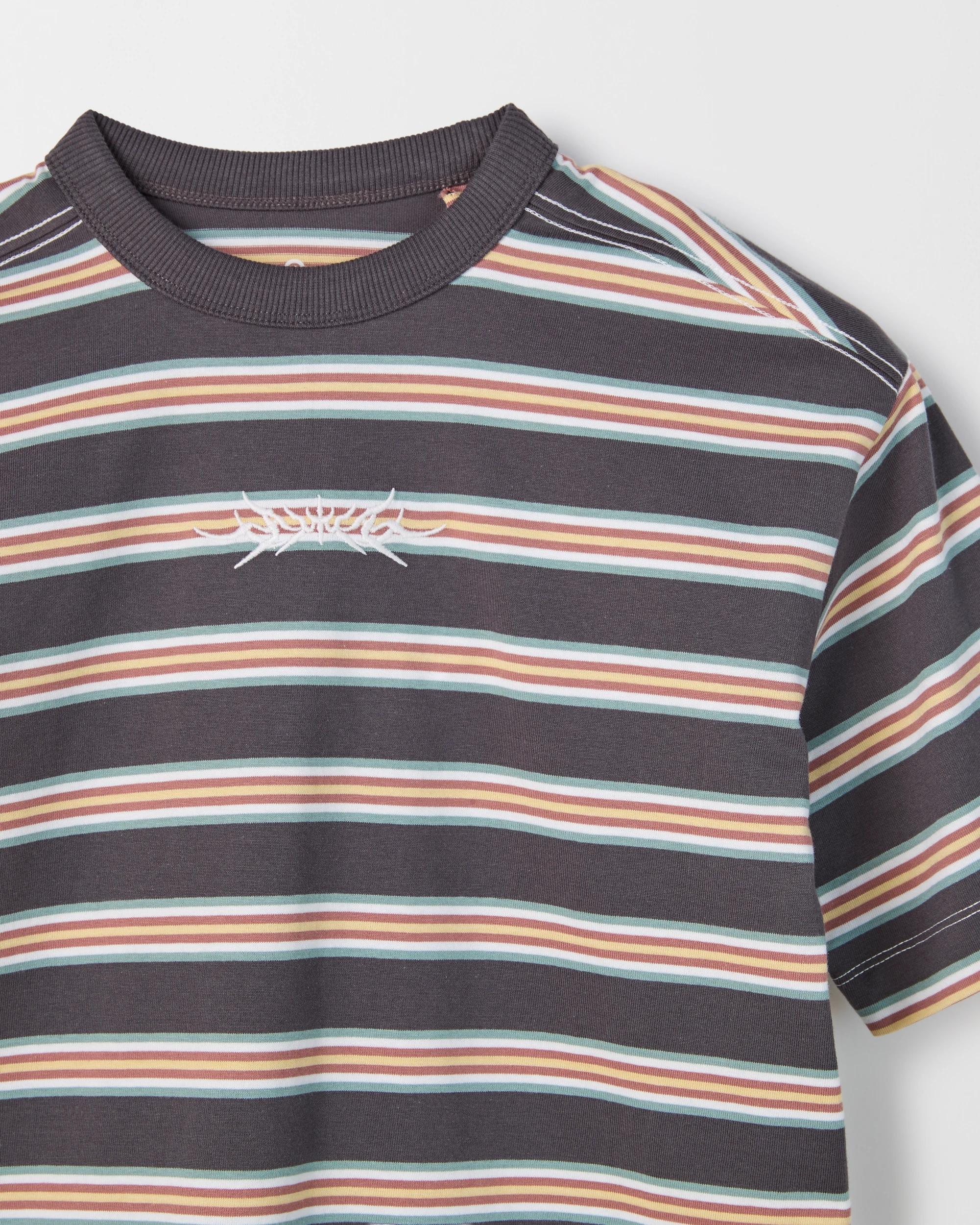 7 Target Kids Australian Cotton Stripe T-Shirt BLACKENED PEARL, 7 of 7