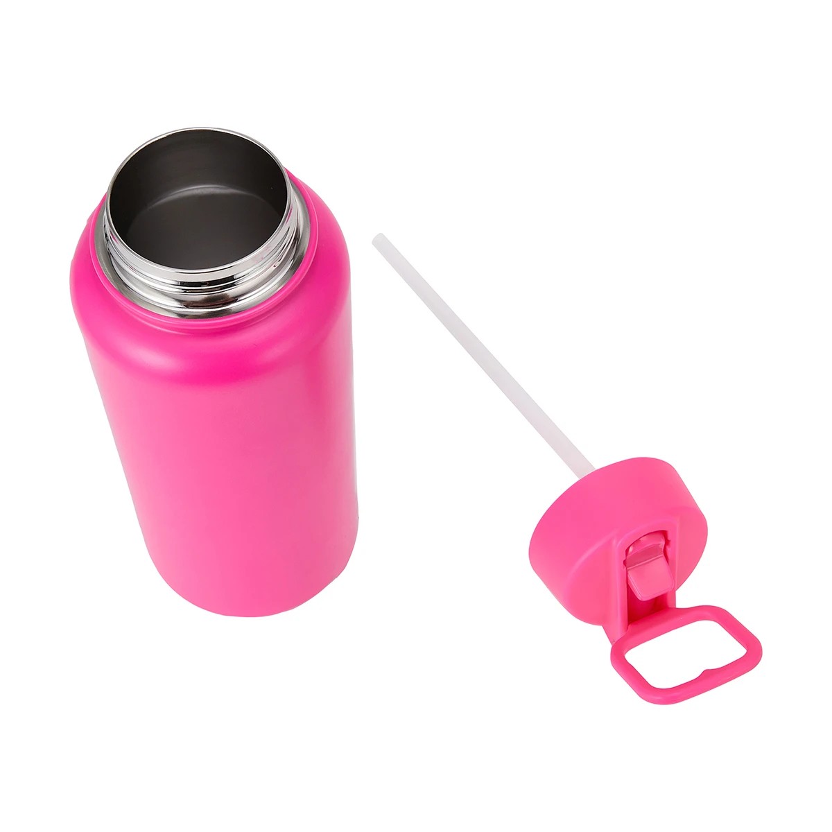 3 960ml Fluro Pink Double Wall Insulated Cylinder Drink Bottle, 3 of 4