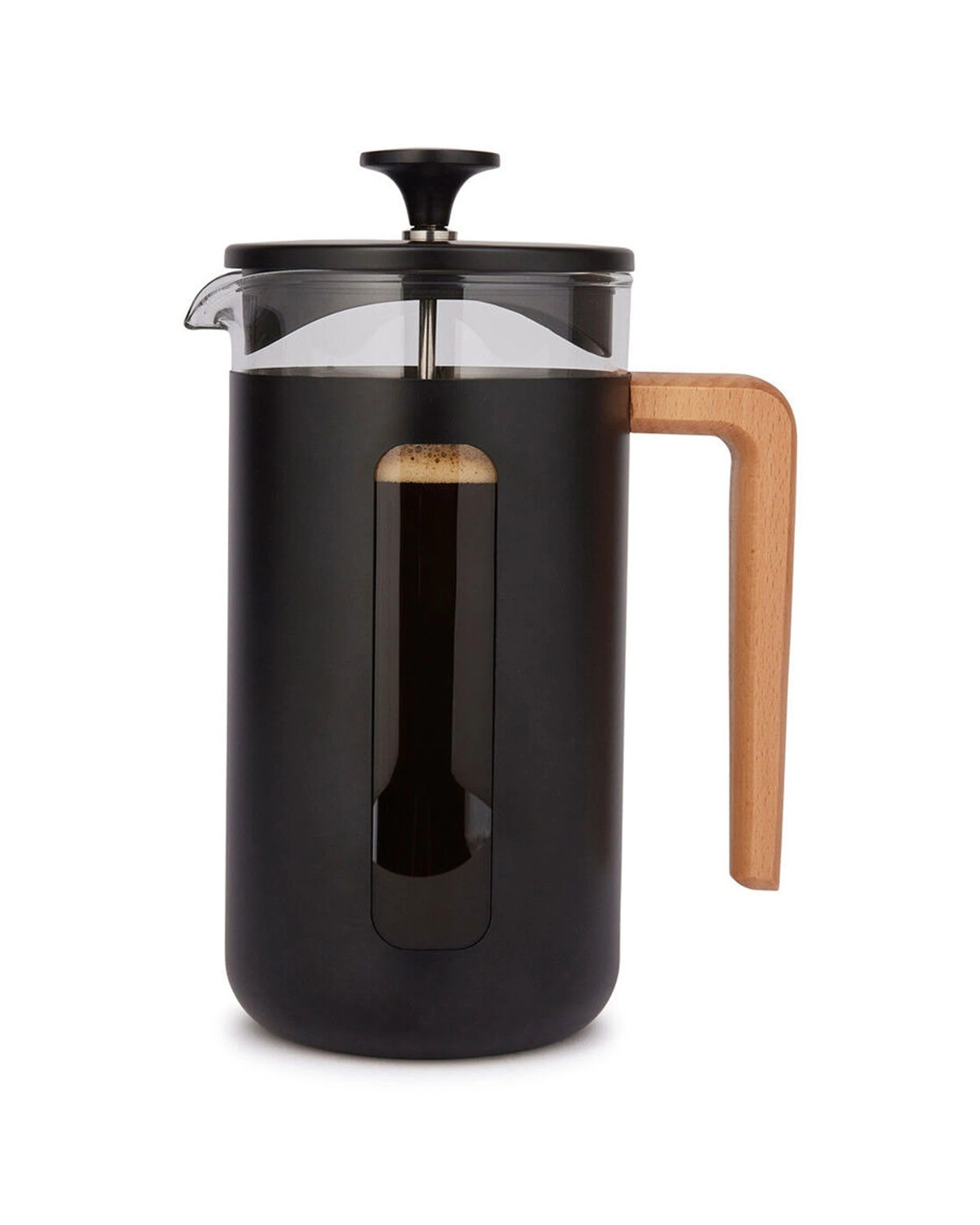 1 La Cafetiere Pisa 8-Cup 1L Stainless Steel Glass Coffee French Press - Black, 1 of 3