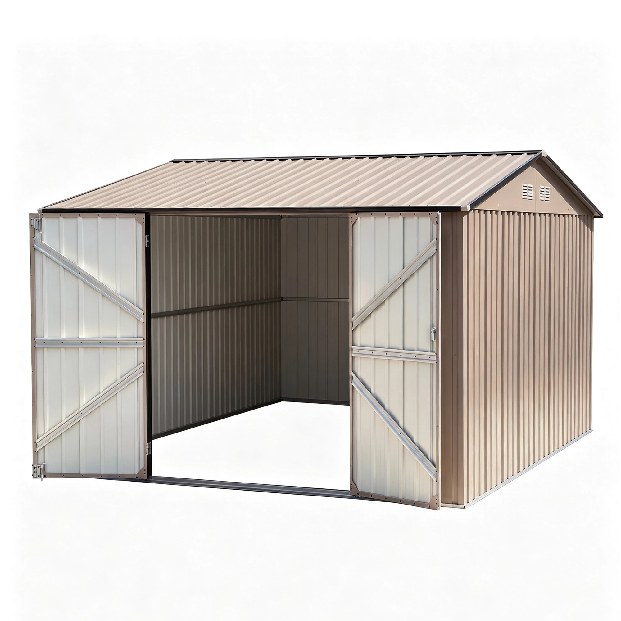 1 Giantz 3X3M Garden Shed Outdoor Storage Backyard Tool Shed Galvanized Steel - Brown, 1 of 7