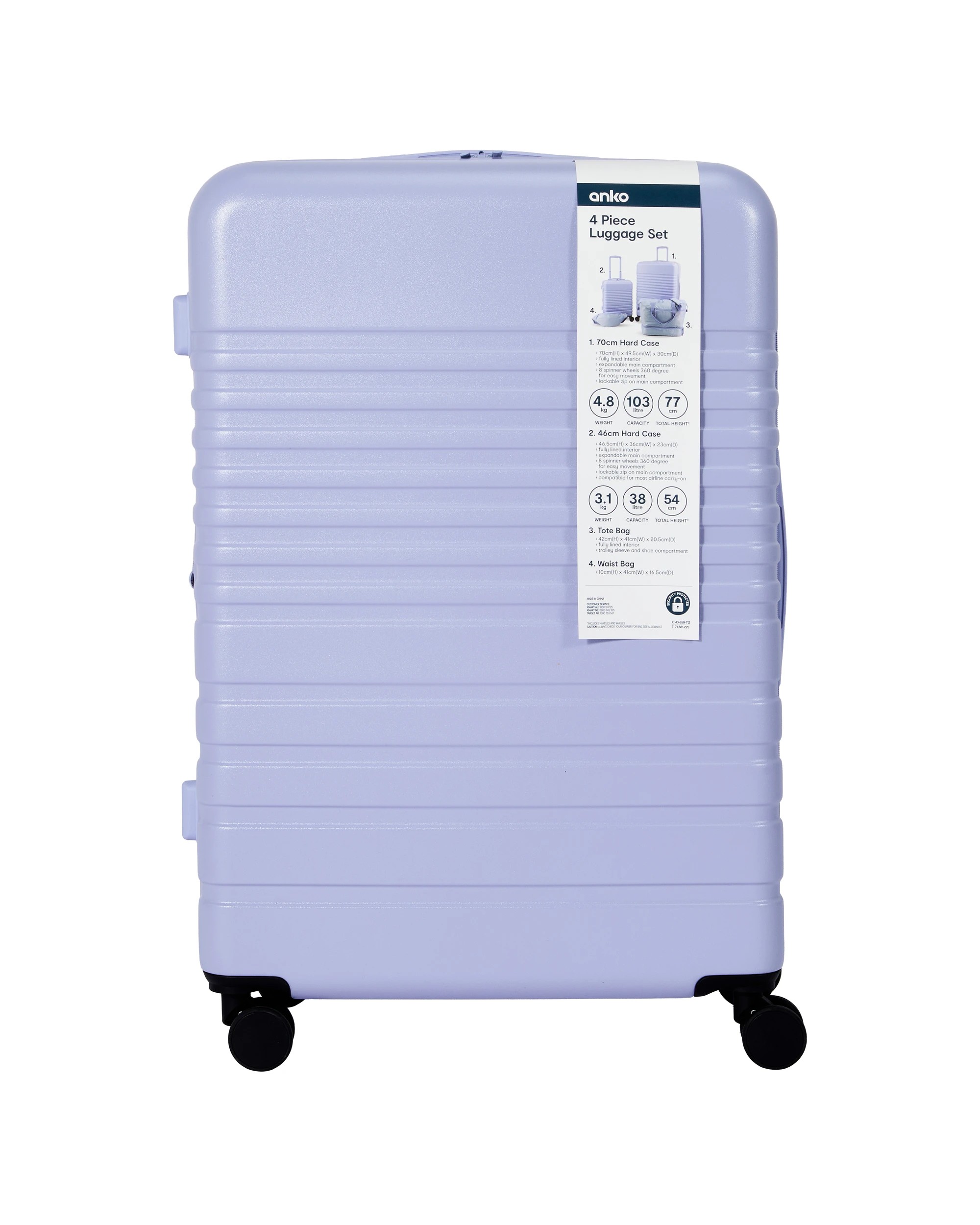 10 4 Piece Luggage Set - Lilac, 10 of 10