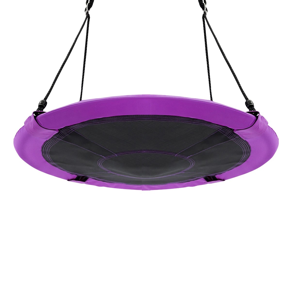 2 Costway 150KG 100cm Tree Swing Set Outdoor Hammock Chair Flying Saucer 4 Adjustable Ropes - Purple, 2 of 5