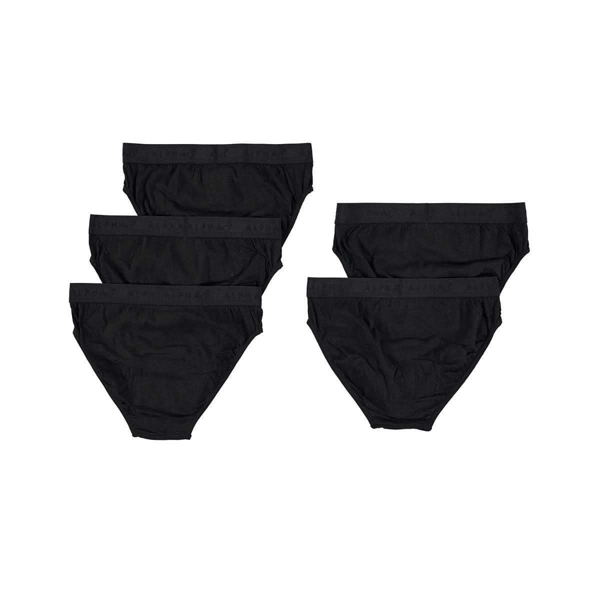 2 5 Pack Attached Elastic Hipster Briefs BLACK, 2 of 7
