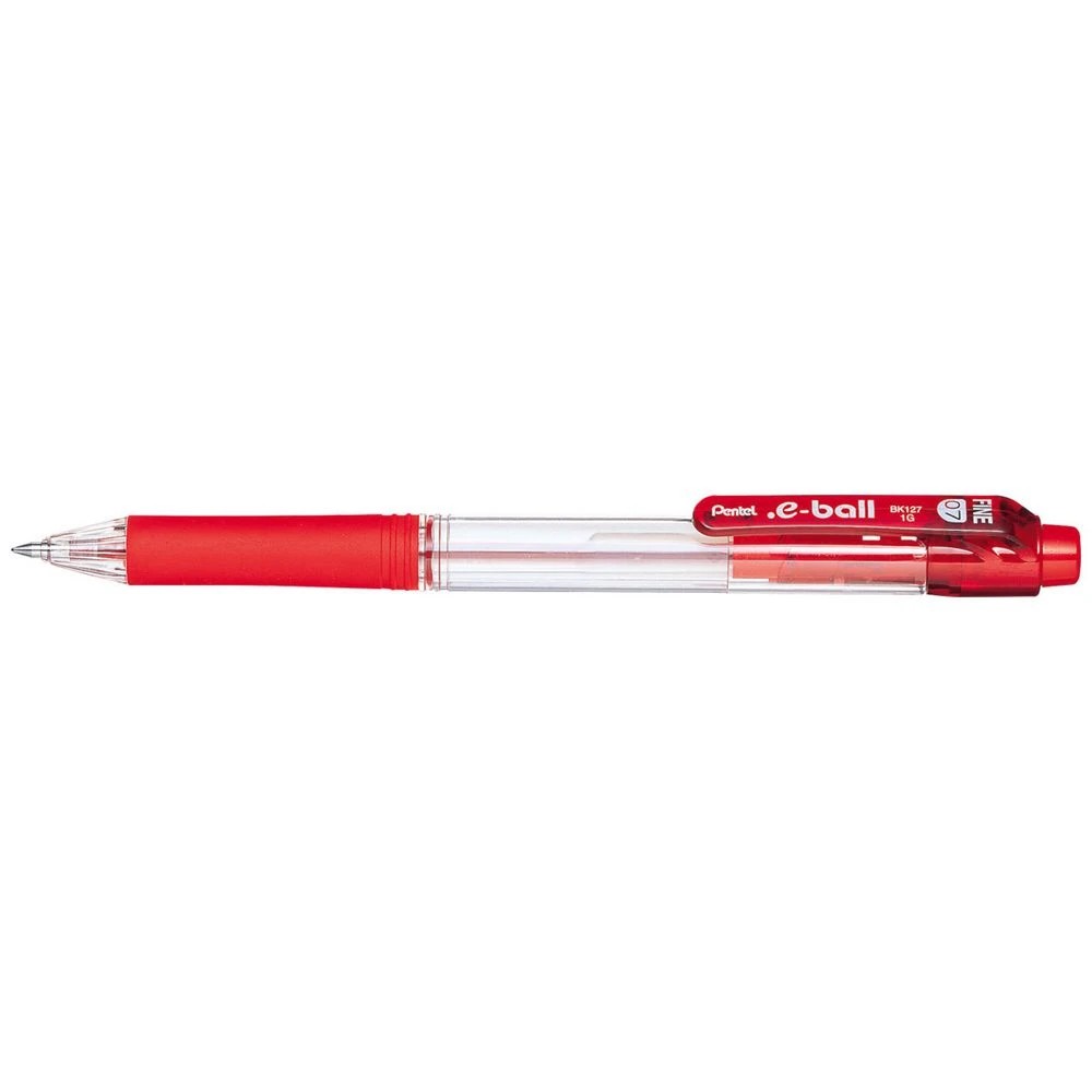 1 Pentel E-Ball Retractable Ball Pen 0.7mm Red, 1 of 1